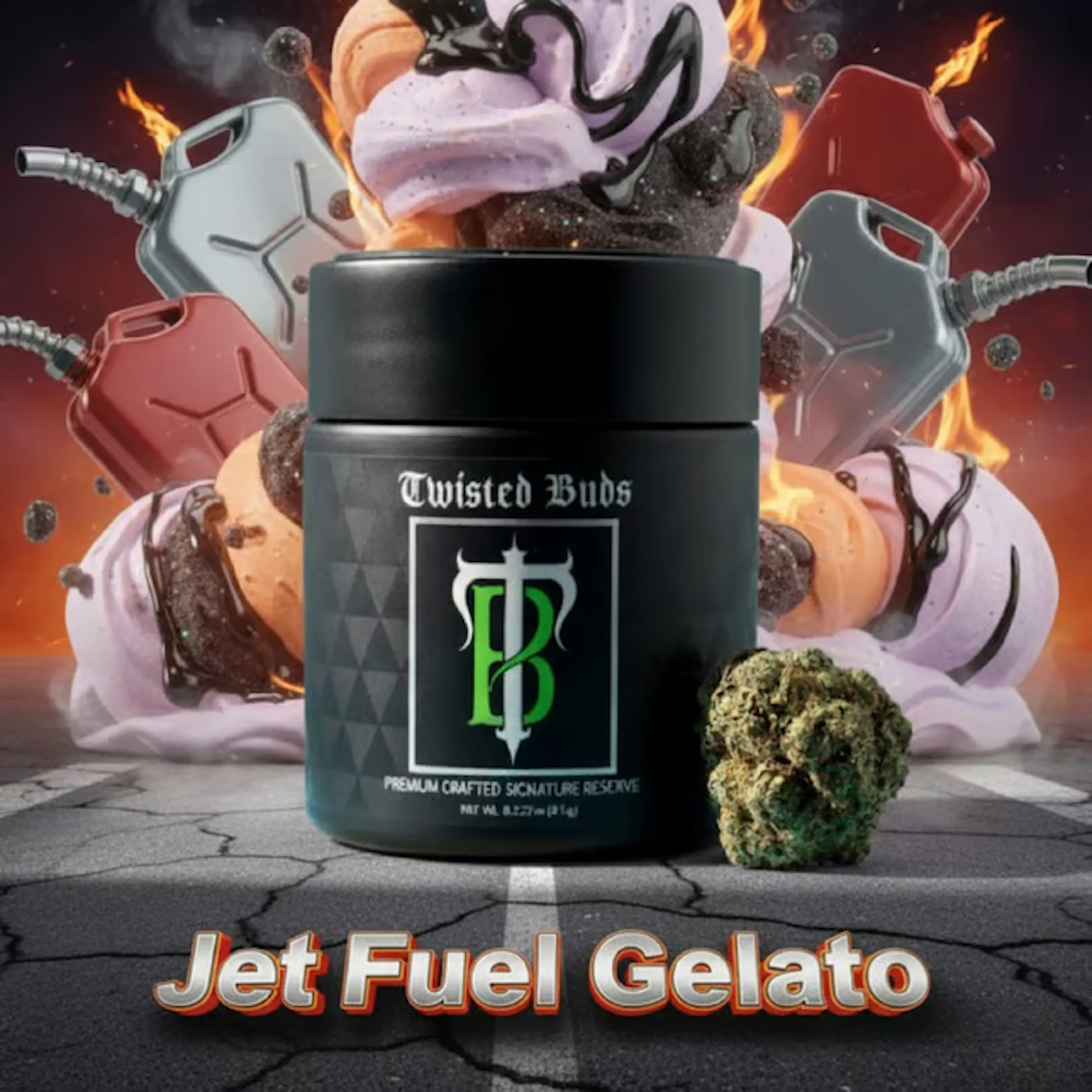 Jet Fuel Gelato (H) | Twisted Buds | 3.5g Flower
