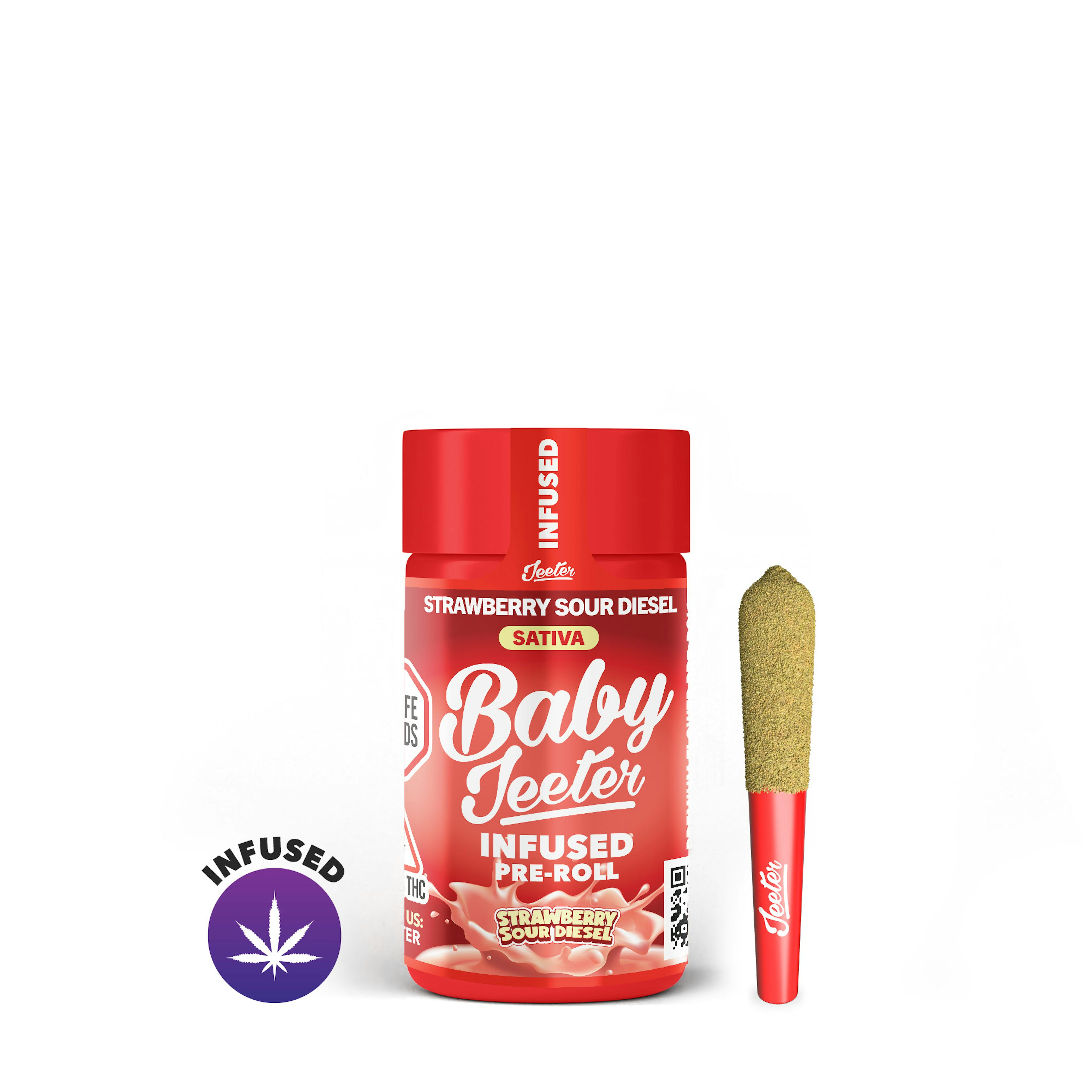 Strawberry Sour Diesel (S) | Baby Jeeter | 2.5g 5pk Infused Pre-Rolls