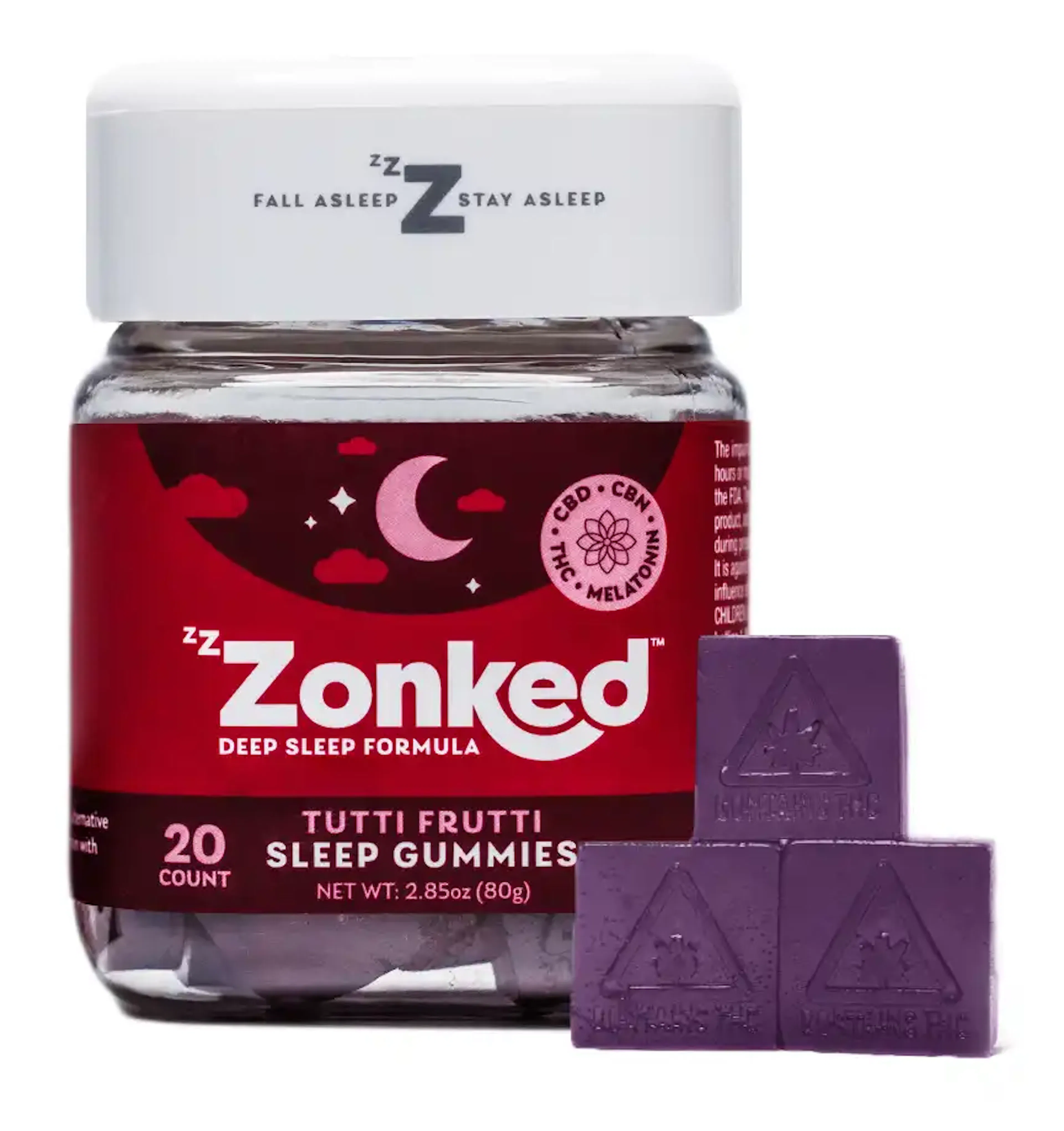 Tutti Frutti THC + CBN + CBD | Zzzonked | 100mg 20pk Gummies