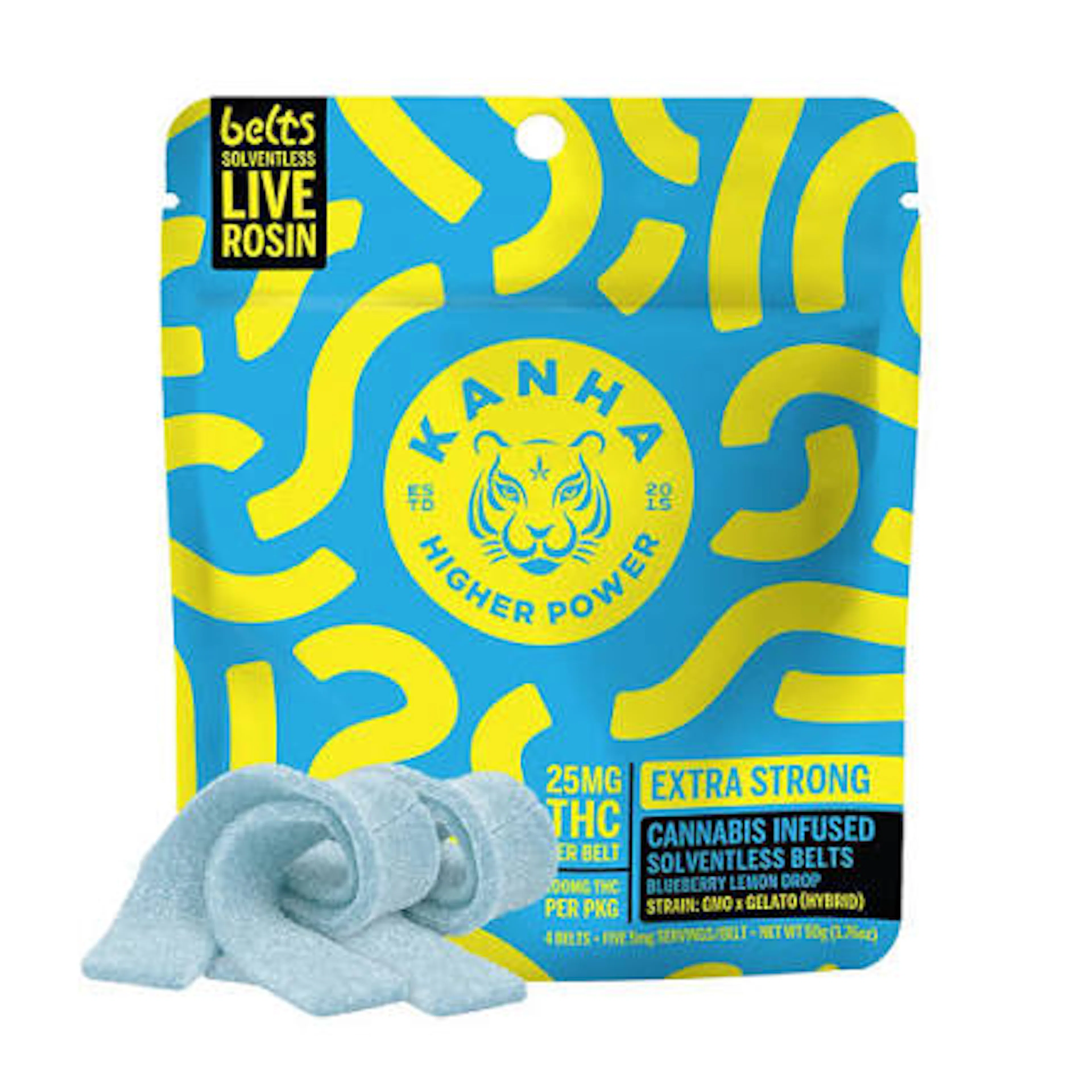 Blueberry Lemon Drop Belts (H) | Kanha | 100mg 20pk Rosin Infused Gummies