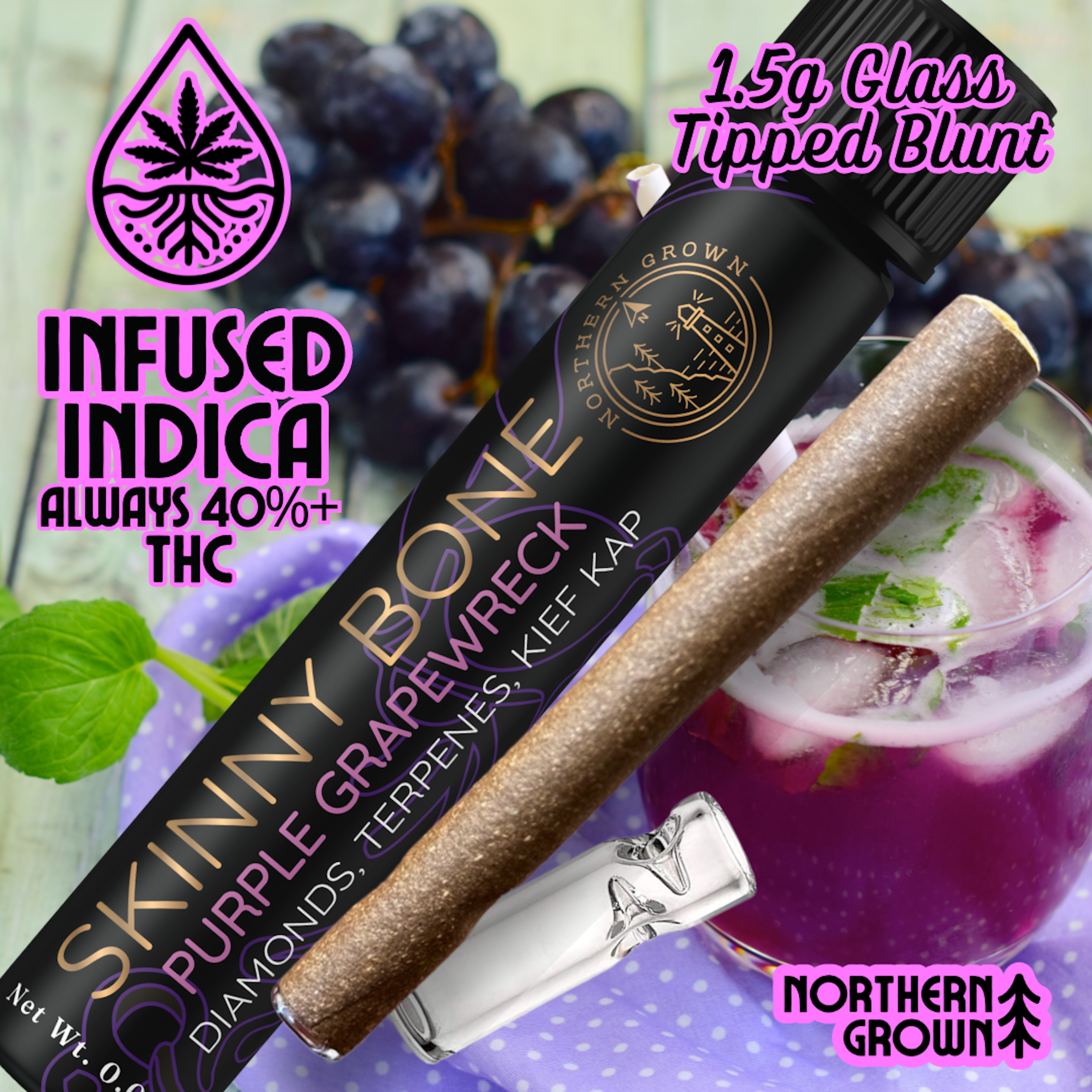 Purple Grapewreck (I) | Skinny Bone | 1.5g Infused Blunt