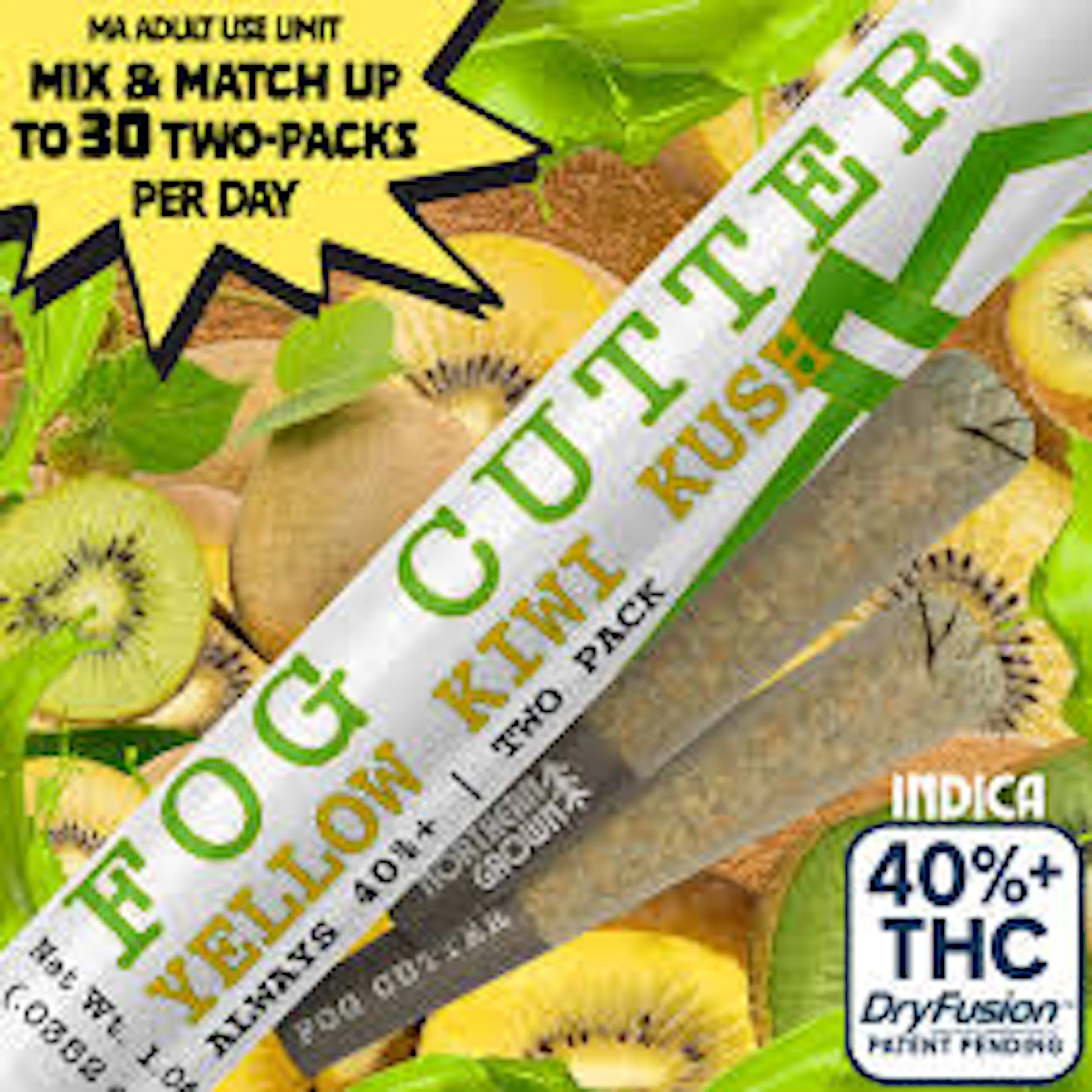 Yellow Kiwi Kush (I) | Fog Cutter | 0.5g 2pk Infused Pre-Rolls