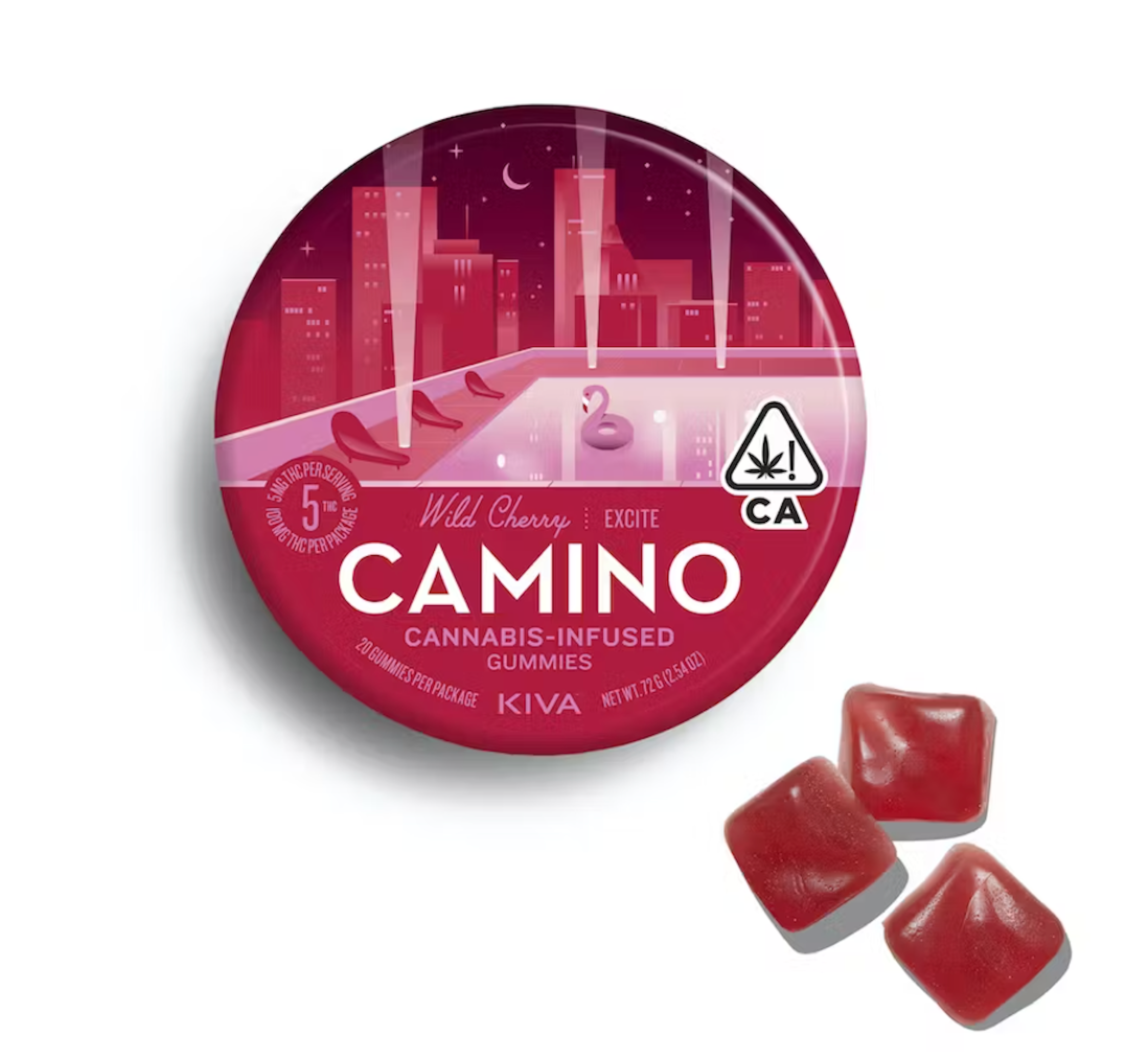 Camino Wild Cherry (H) | Kiva | 5mg 20pk Gummies - 100mg