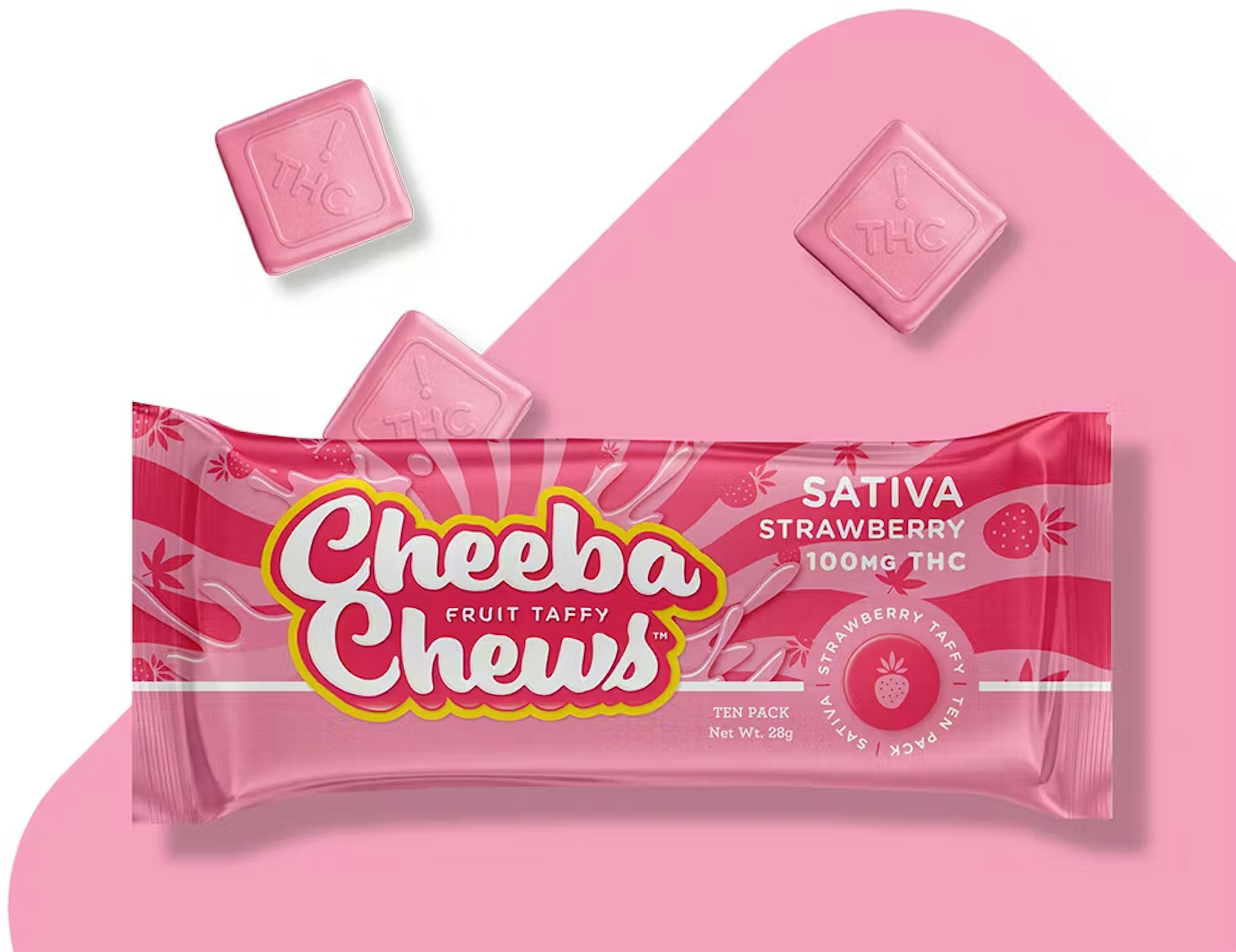 Strawberry Taffy (S) | Cheeba Chews | 100mg Taffy - 97.40mg