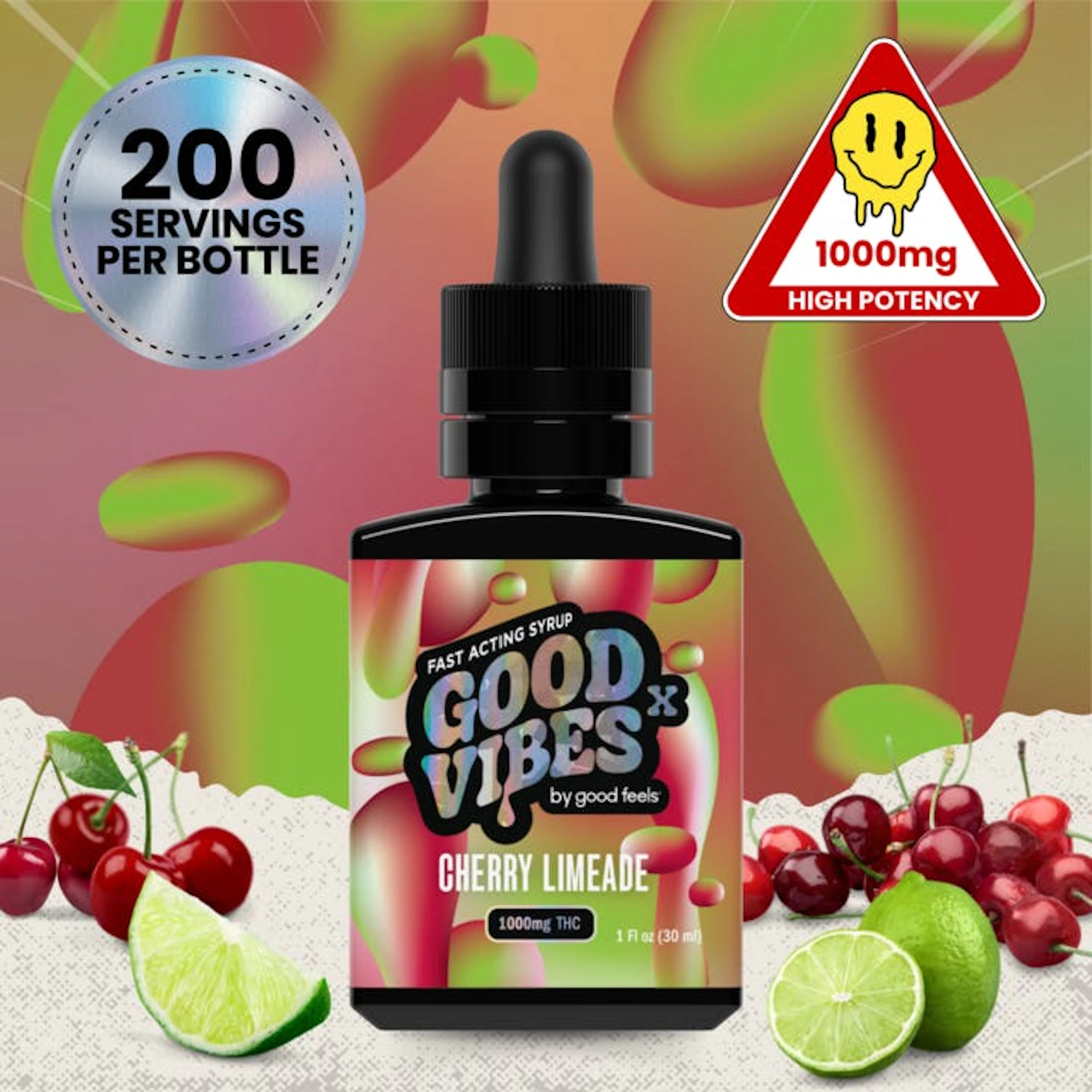 Cherry Limeade | Good Vibes X | 1000mg THC