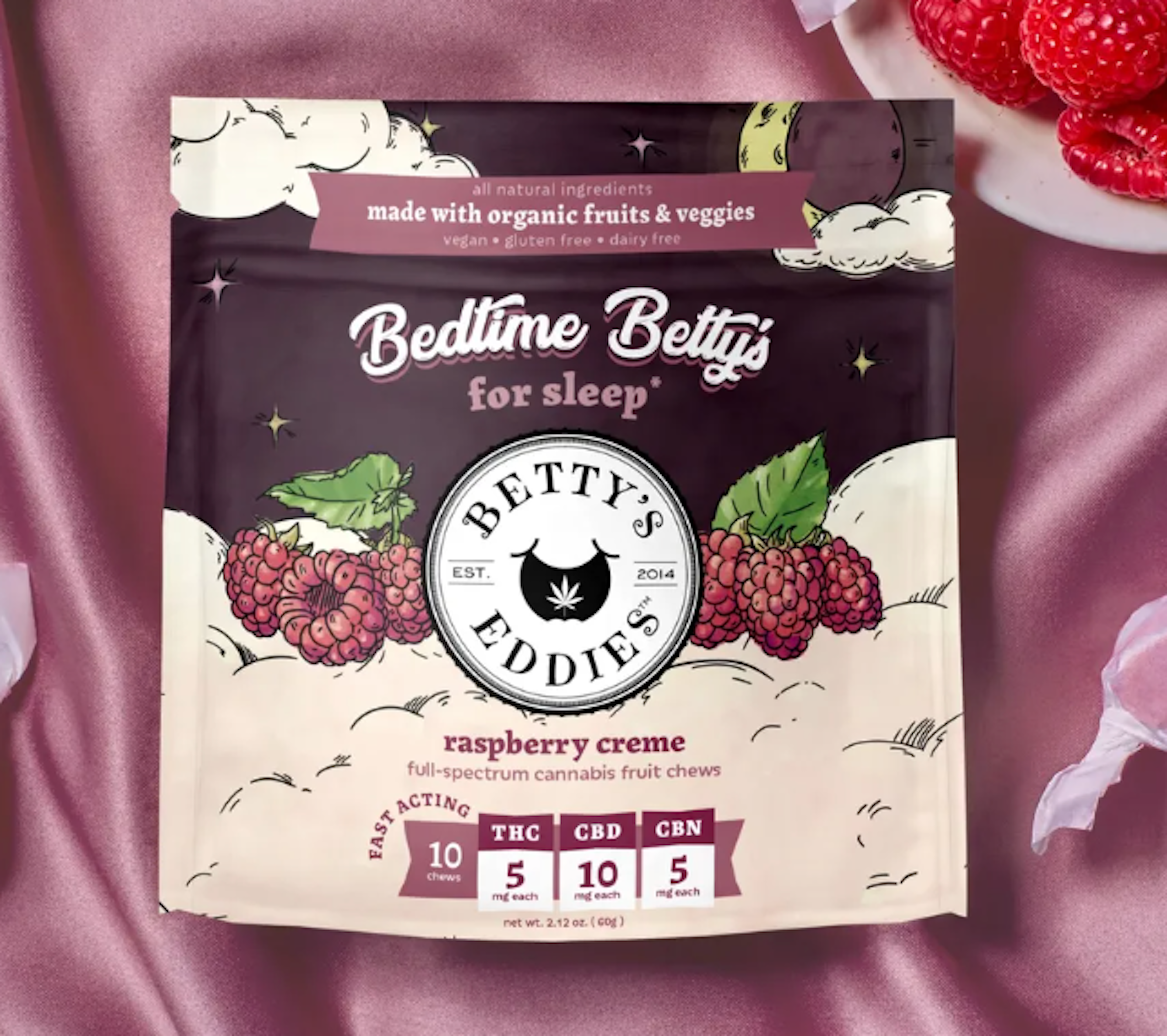 Raspberry Creme Chews | Betty's Eddies | 5mg 10pk - 50mg image (1/2)