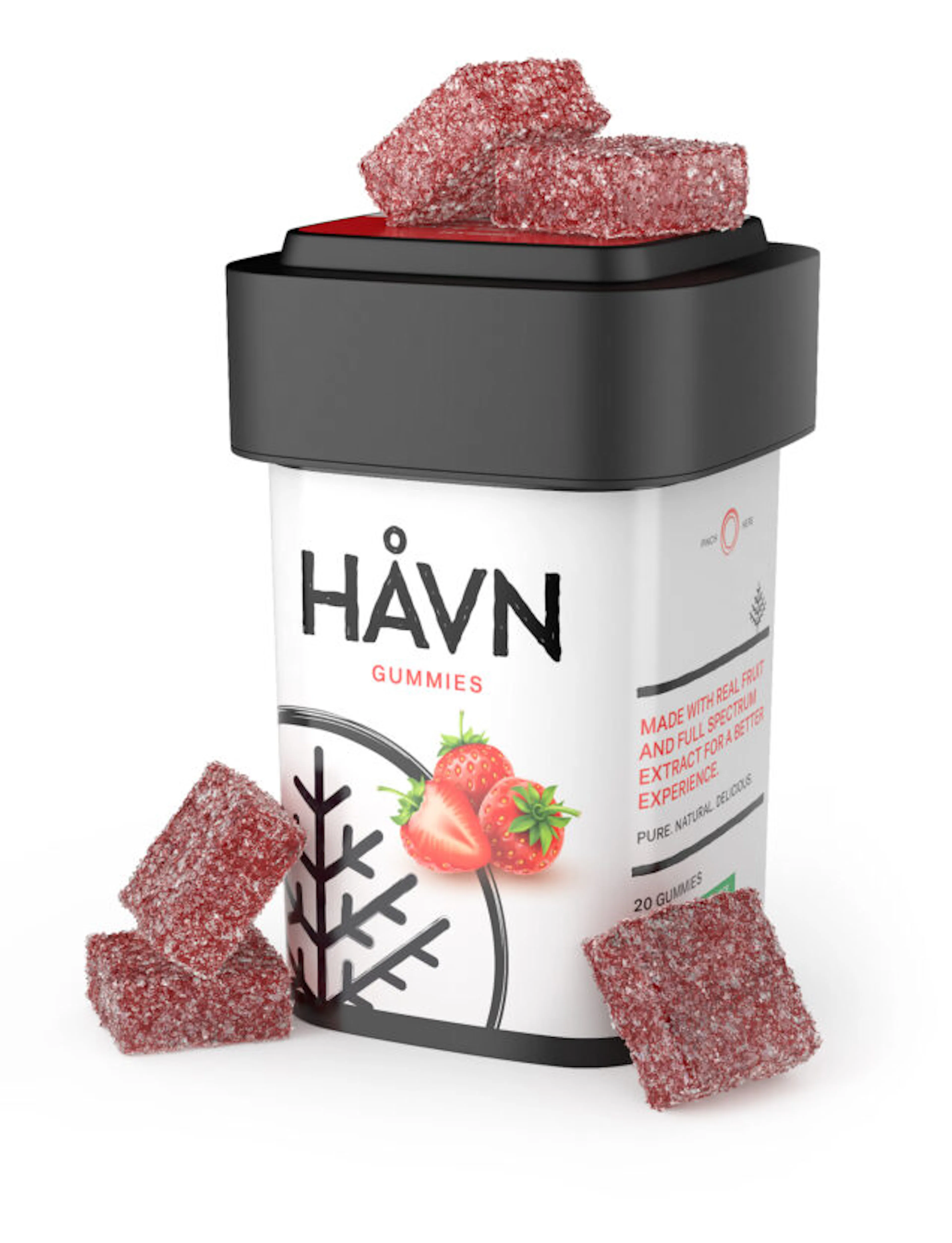 Strawberry 1:1 THC:CBD | HAVN | 100mg 20pk Gummies