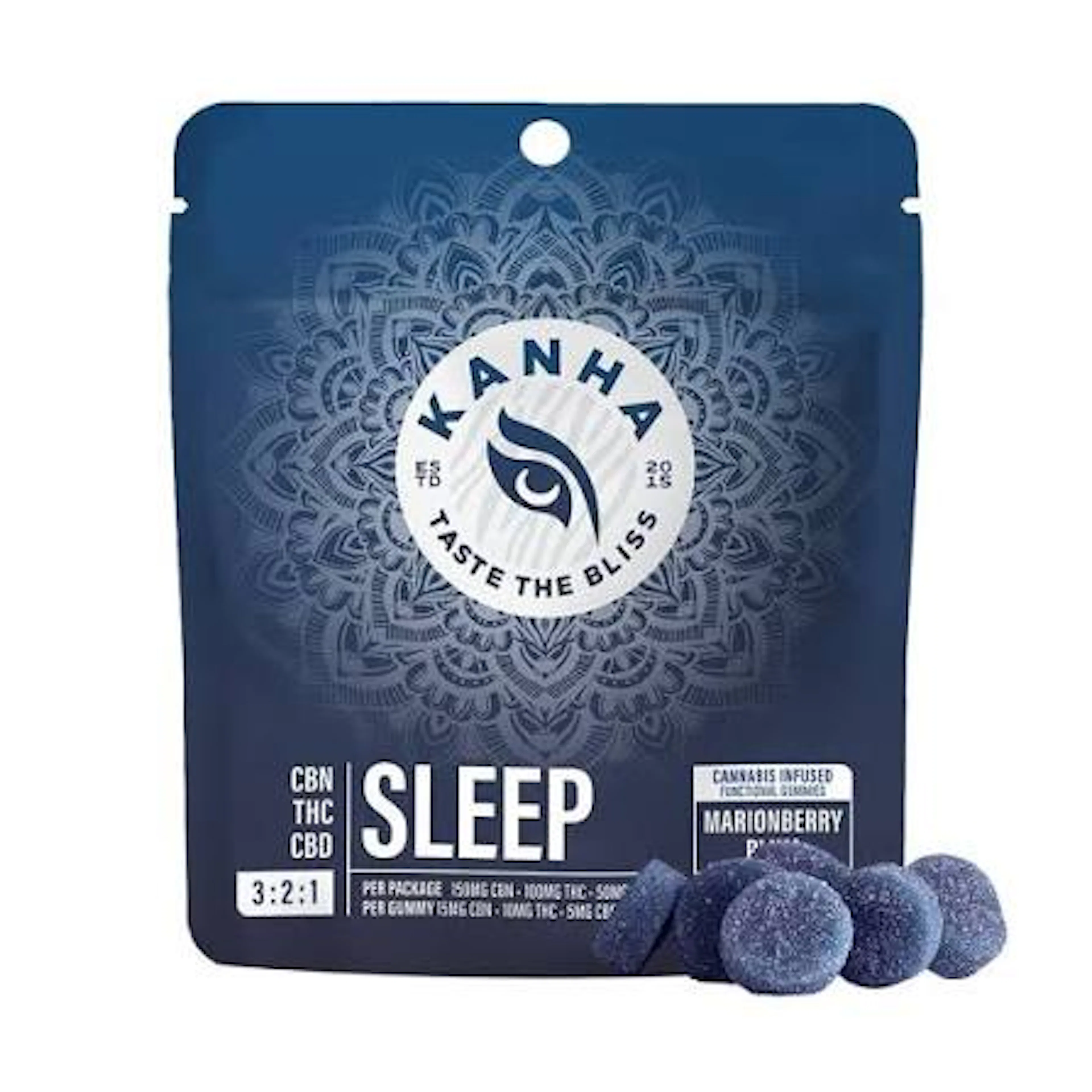 Marionberry Plum 3:2:1 Sleep | Kanha | CBN:THC:CBD Gummies 100mg