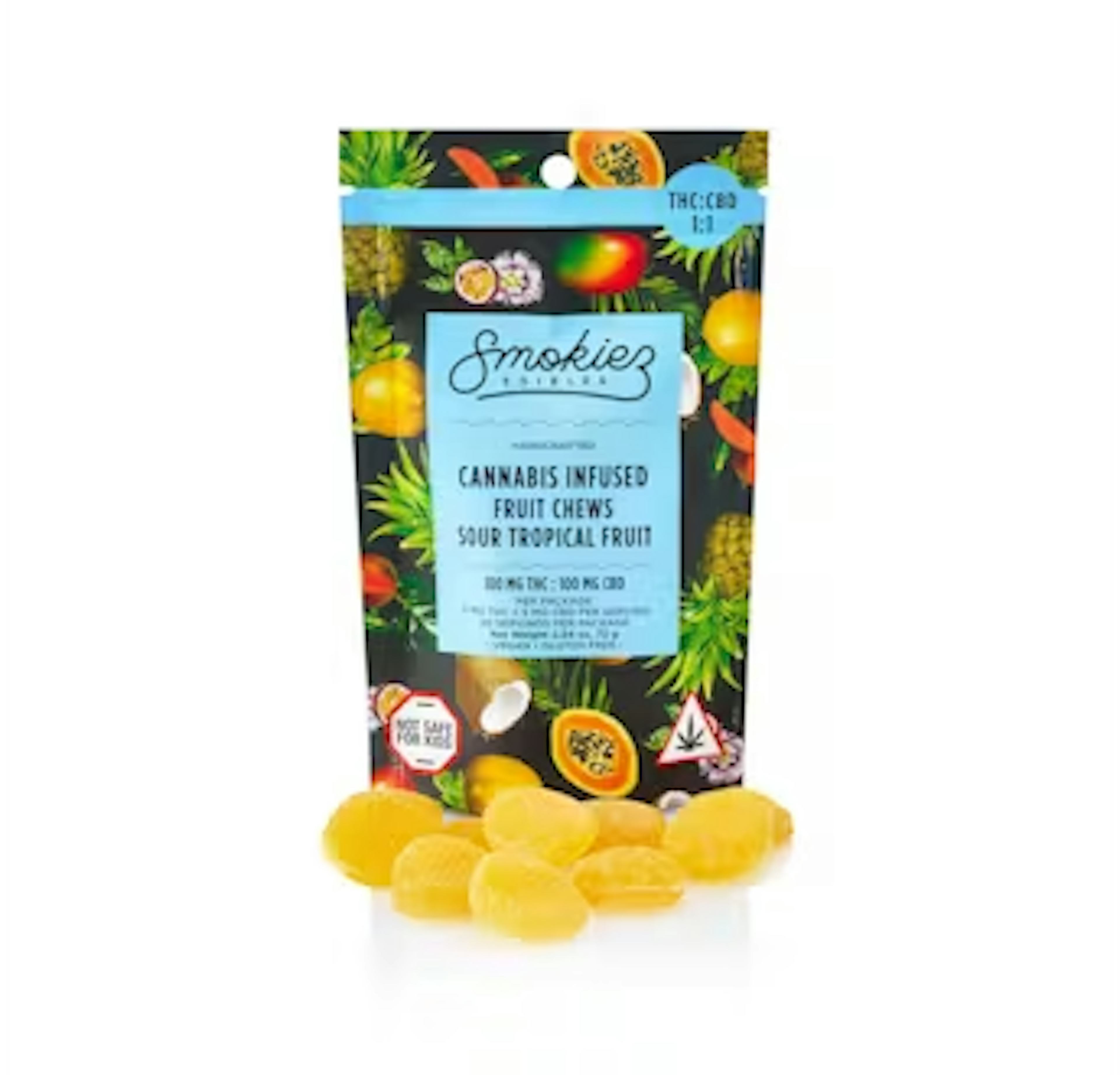 Sour Tropical Fruit THC:CBD 1:1 | Smokiez | 20pk Gummies