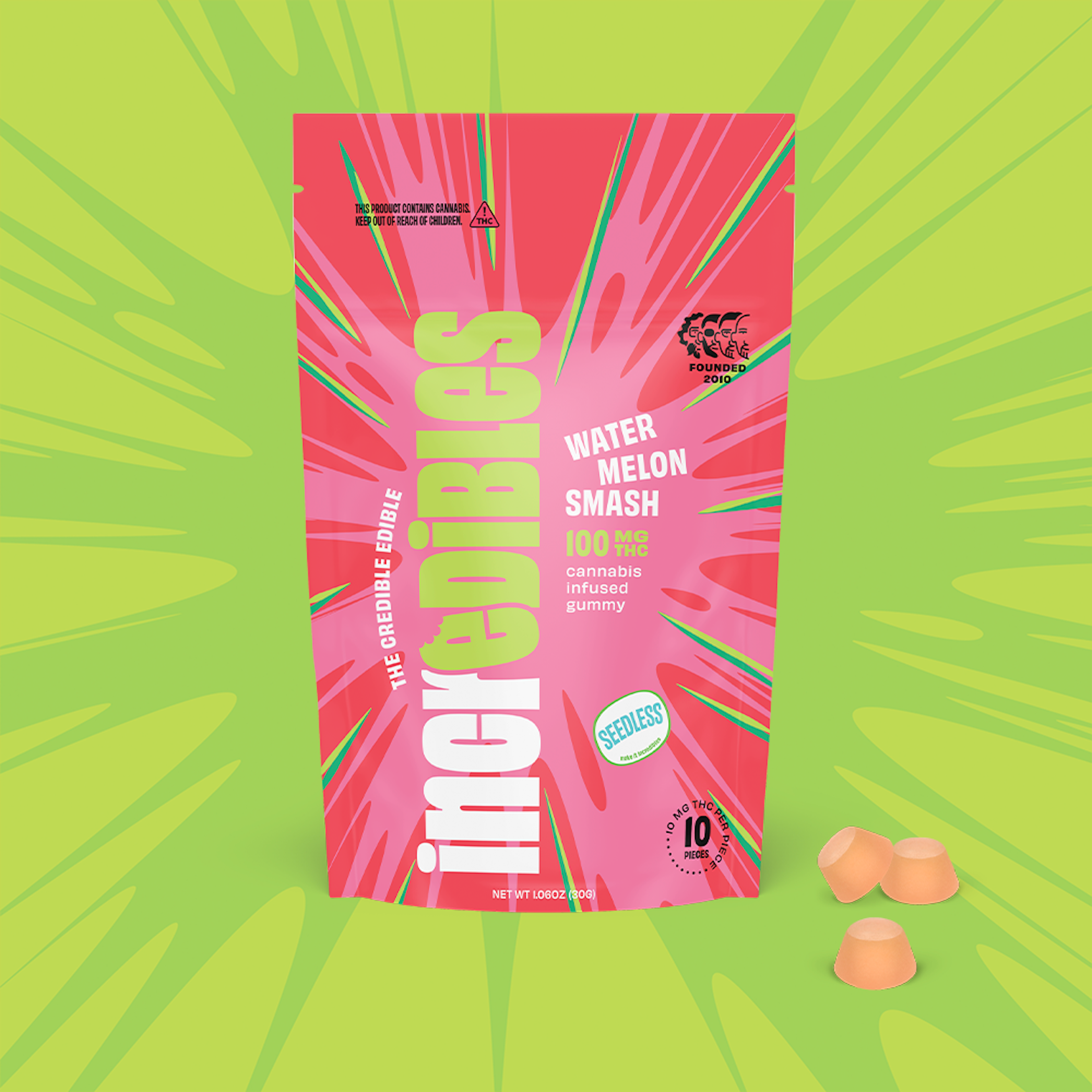 Watermelon Smash (H) | Incredibles | 100mg 20pk Gummies