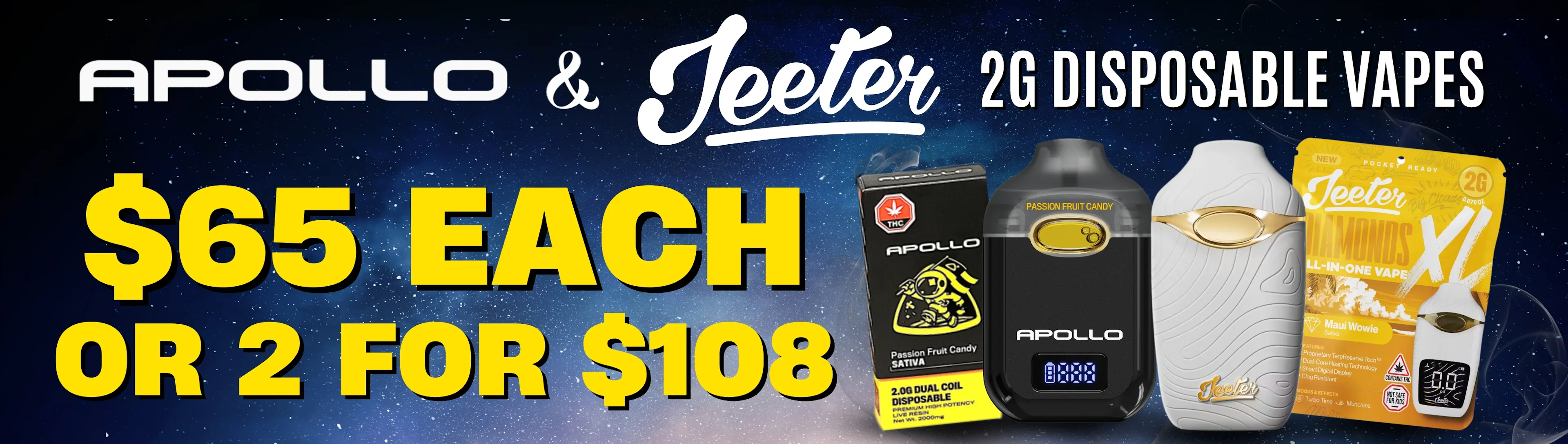 Apollo & Jeeter 2g Disposable Deal