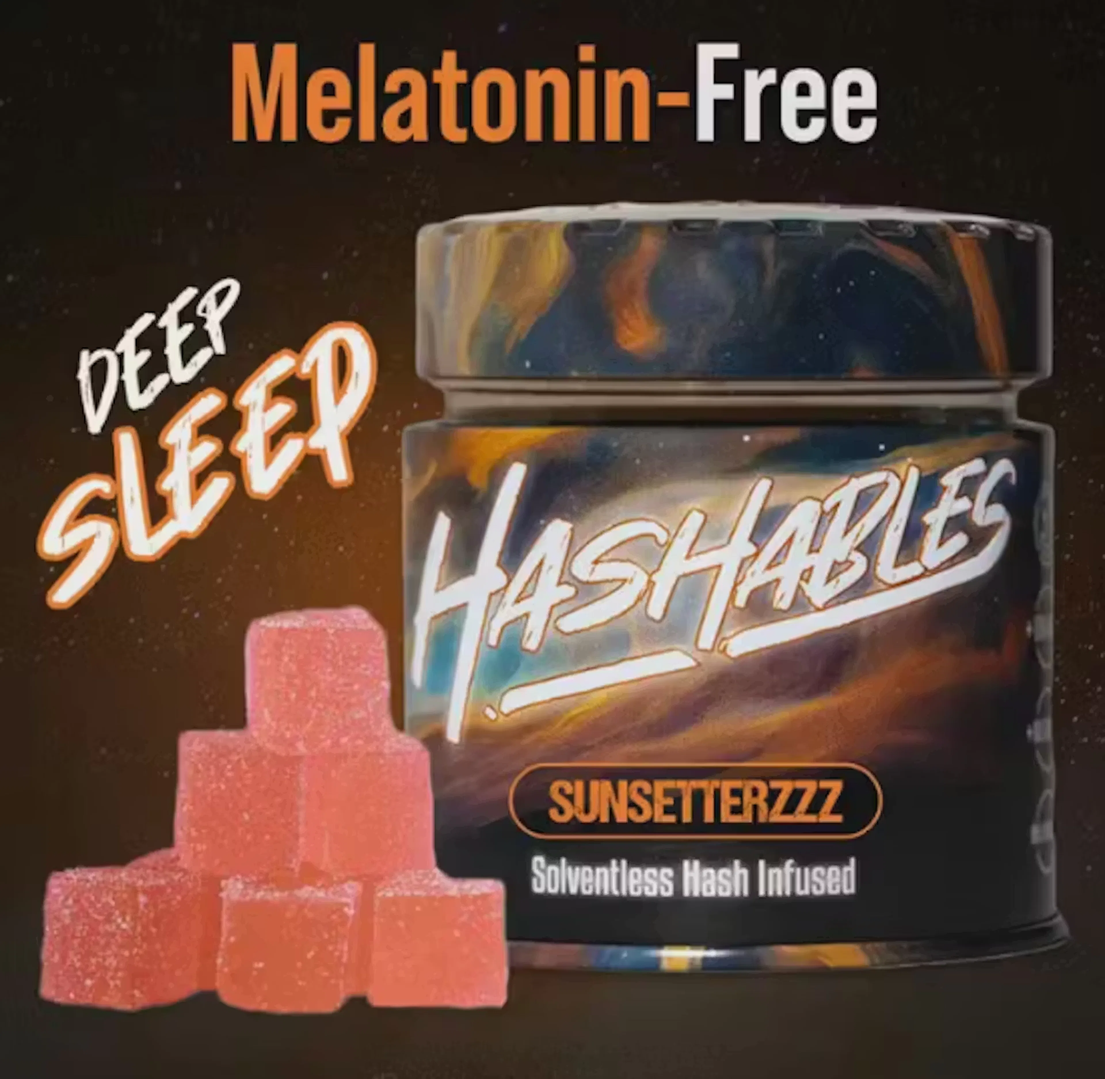 Sunsetterzzz REMberry | Hashables | 100mg Hash Rosin Gummies