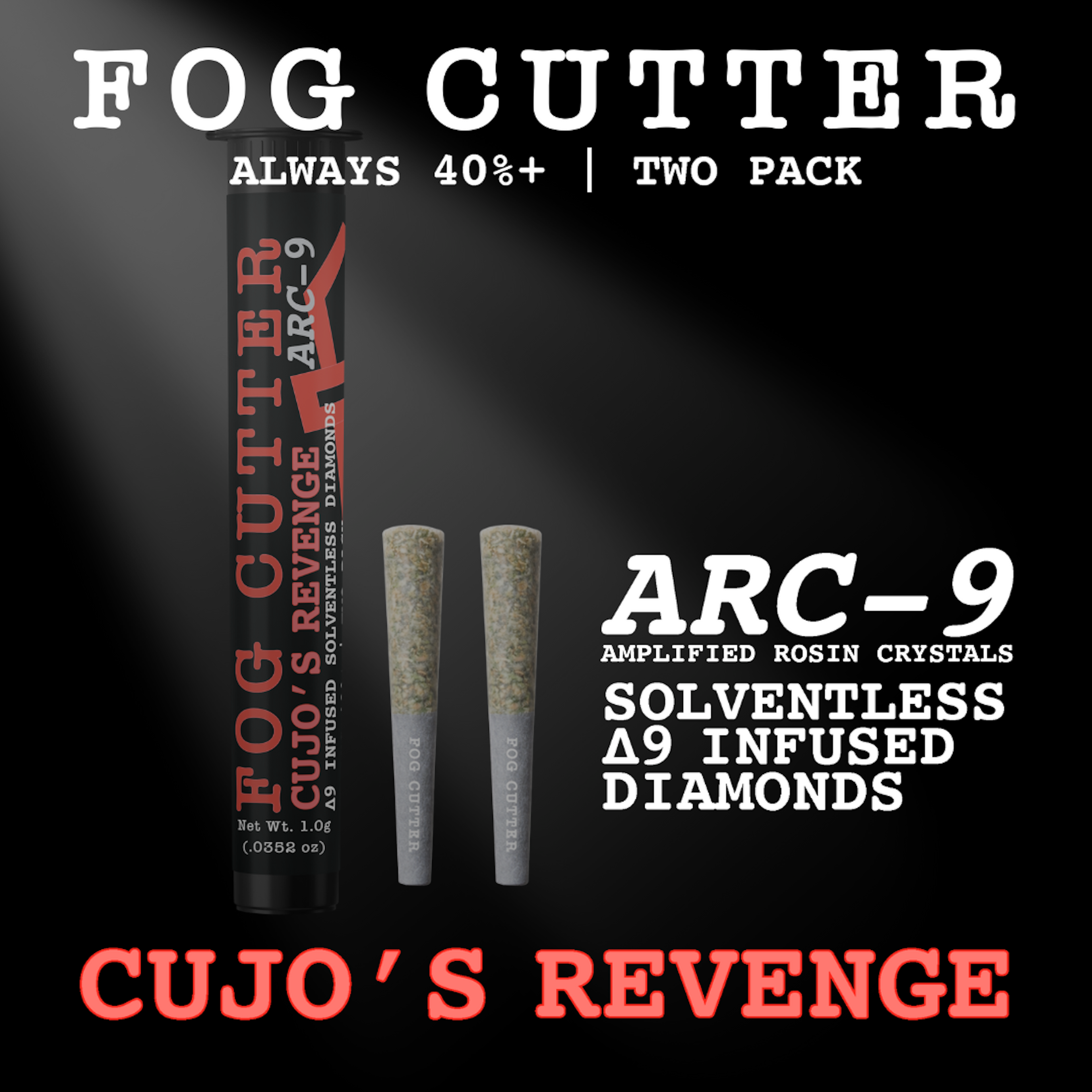 Cujo's Revenge (S) | ARC-9 Fog Cutter | 0.5g 2pk Rosin Infused Pre-rolls
