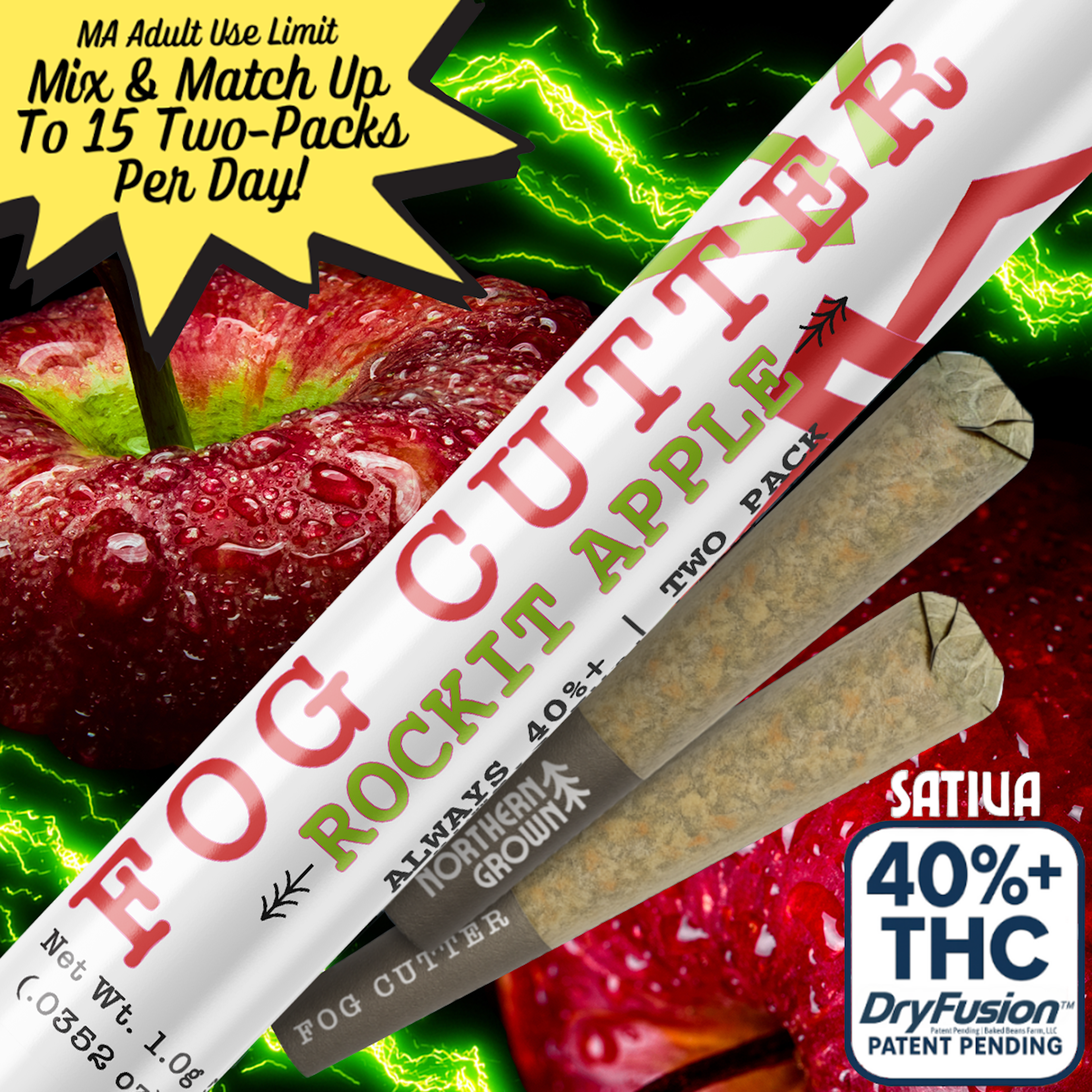 Rockit Apple (S) | Fog Cutter | 0.5g 2pk Infused Pre-Rolls