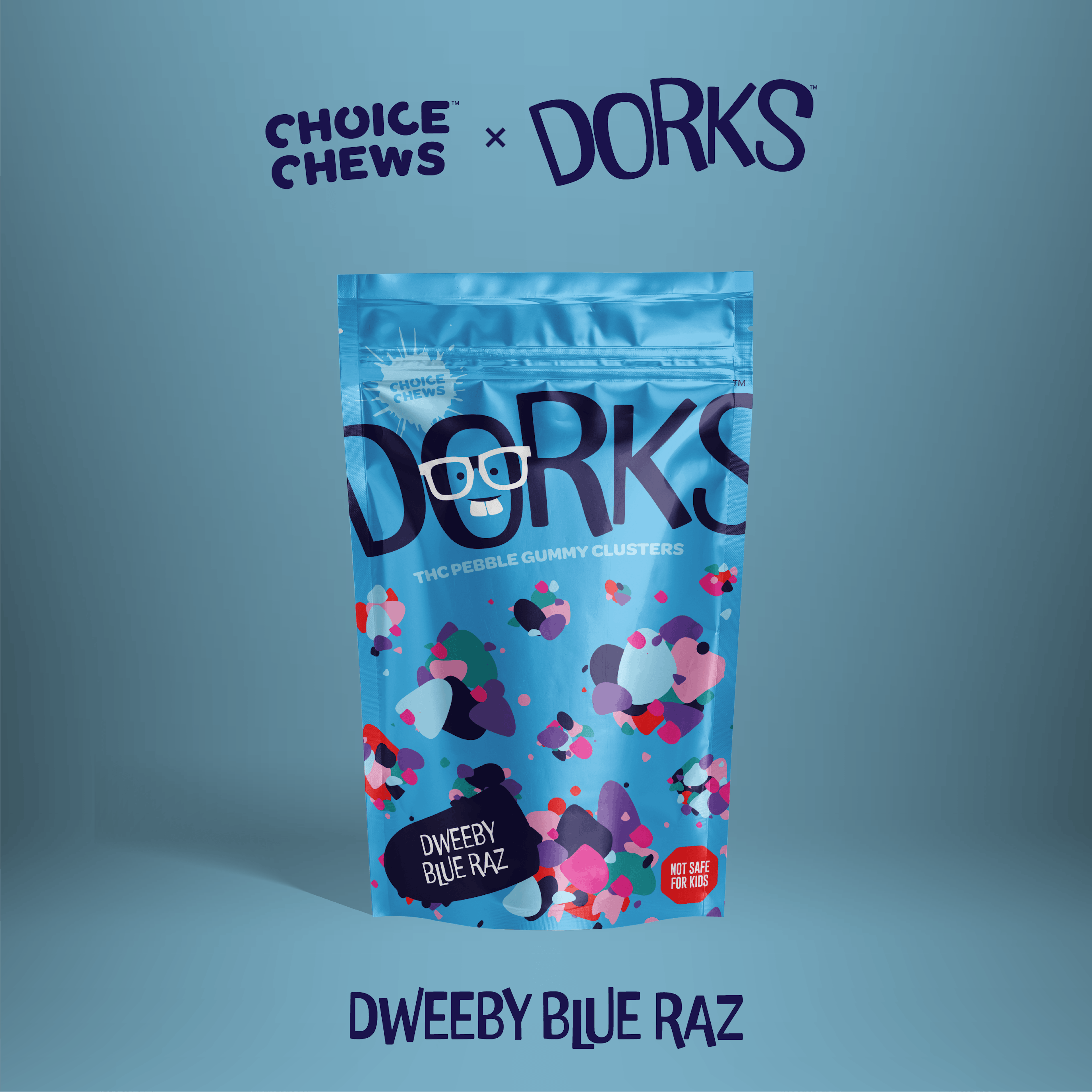 Dweeby Blue Raz (S) | Dorks Choice Chews | 100mg 20pk Gummies