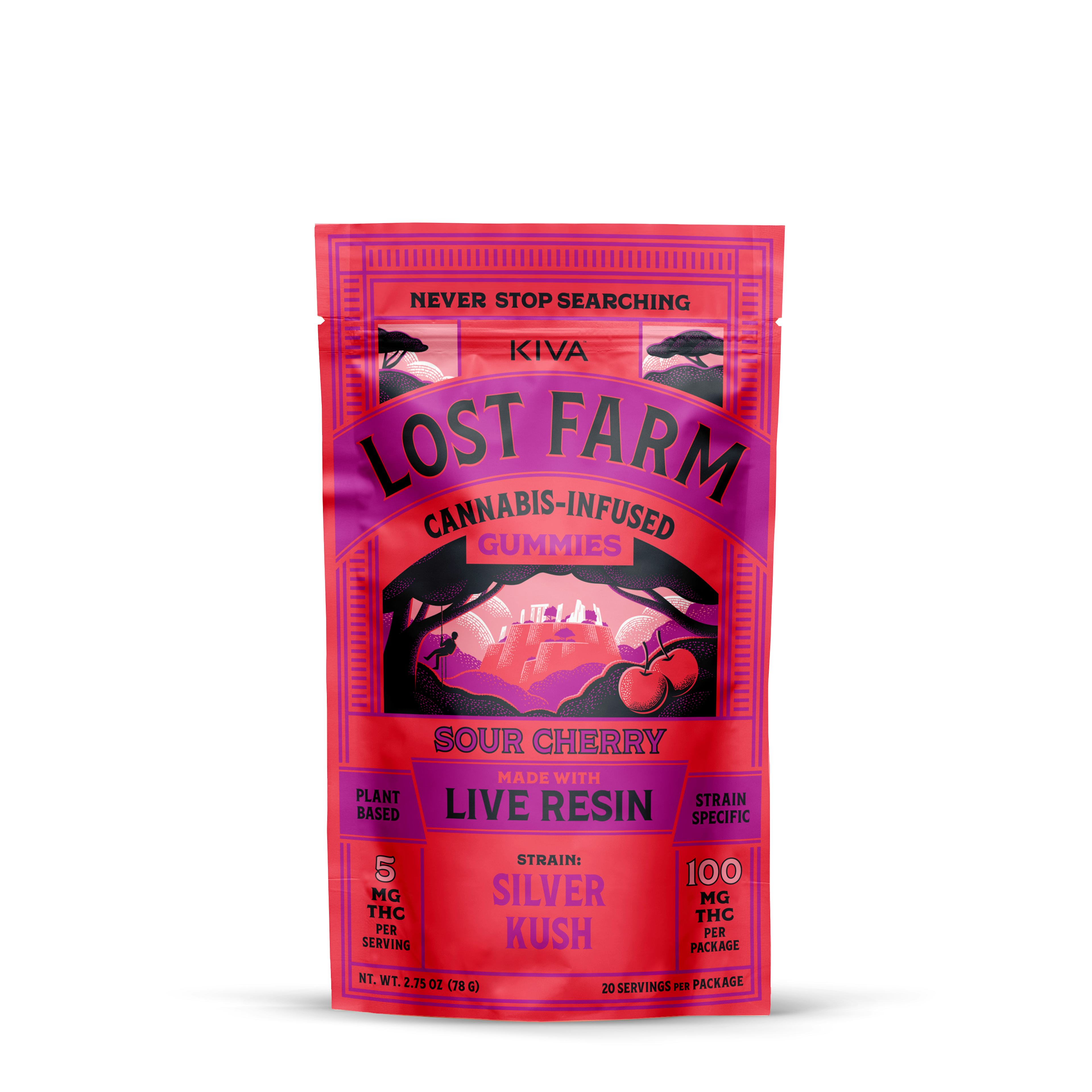 Lost Farm Silver Kush Gummies | KIVA | 5mg 20pk Gummies - 98.514mg