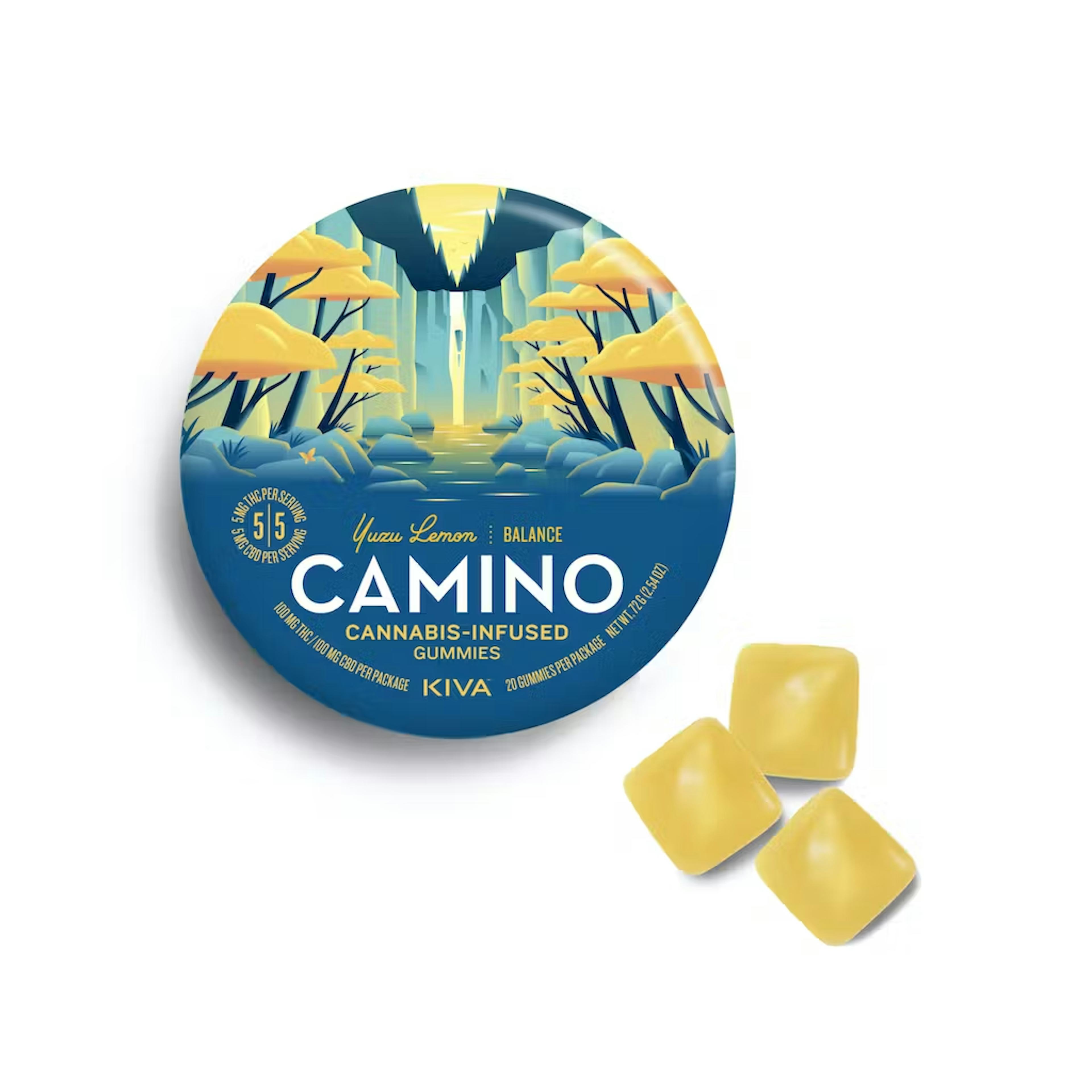 Camino Yuzu Lemon (1:1 CBD:THC) | Kiva | 5mg 20pk Gummies - 105.84mg