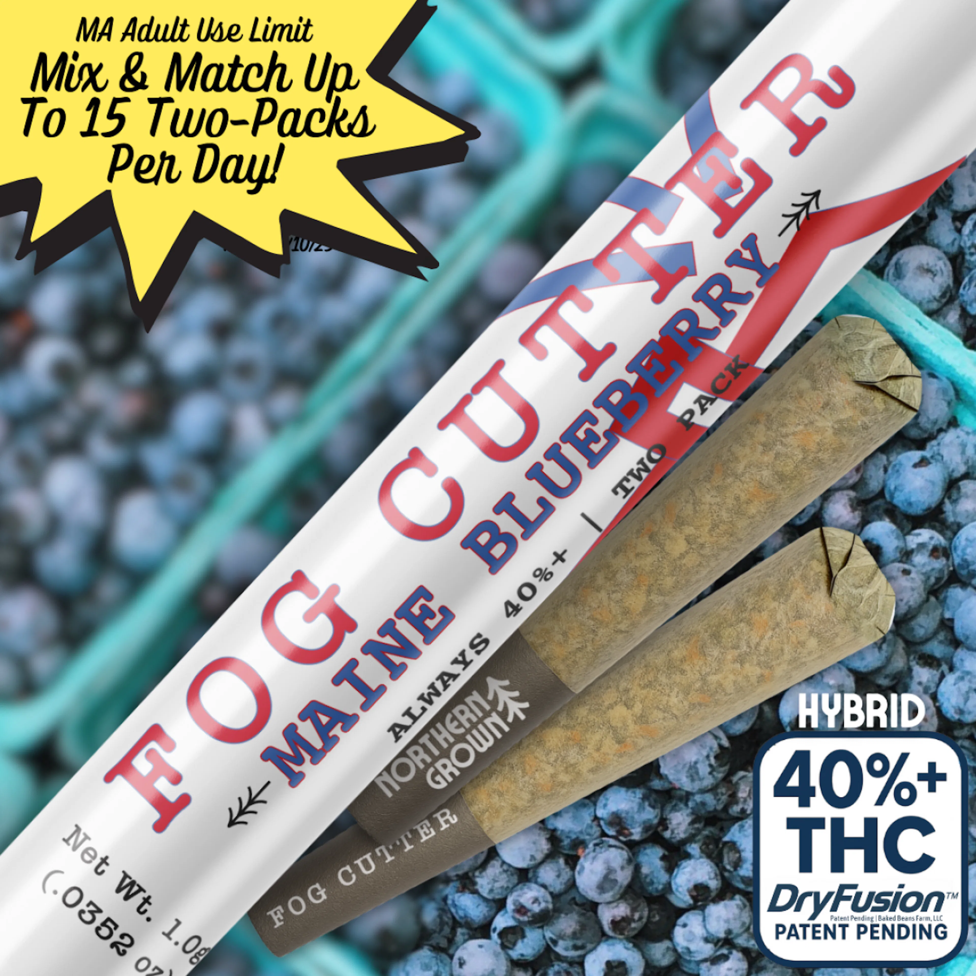 Maine Blueberry (H) | Fog Cutter | 0.5g 2pk Infused Pre-Rolls