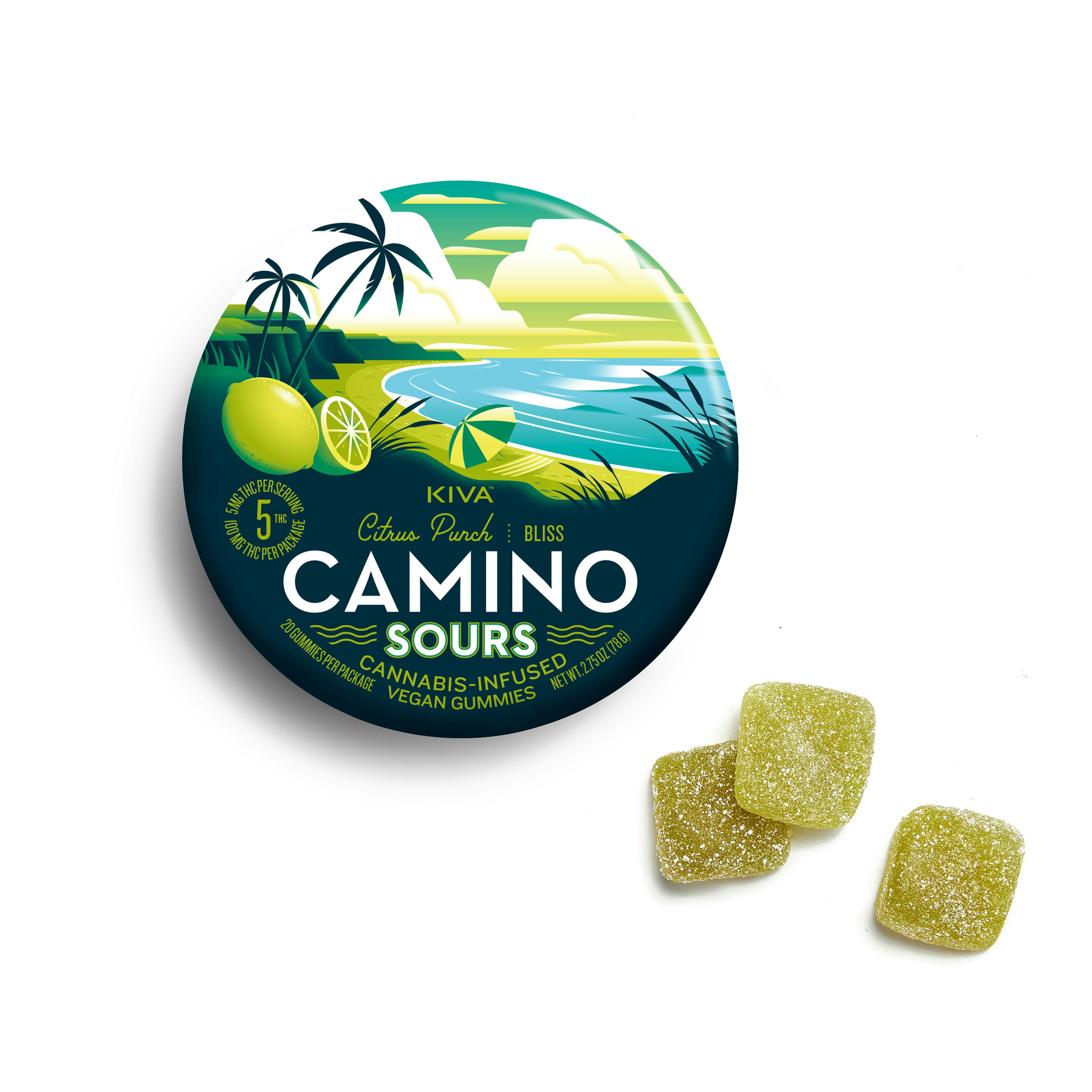 Camino Citrus Punch Sours (H) | Kiva | 5mg 20pk Gummies - 100mg