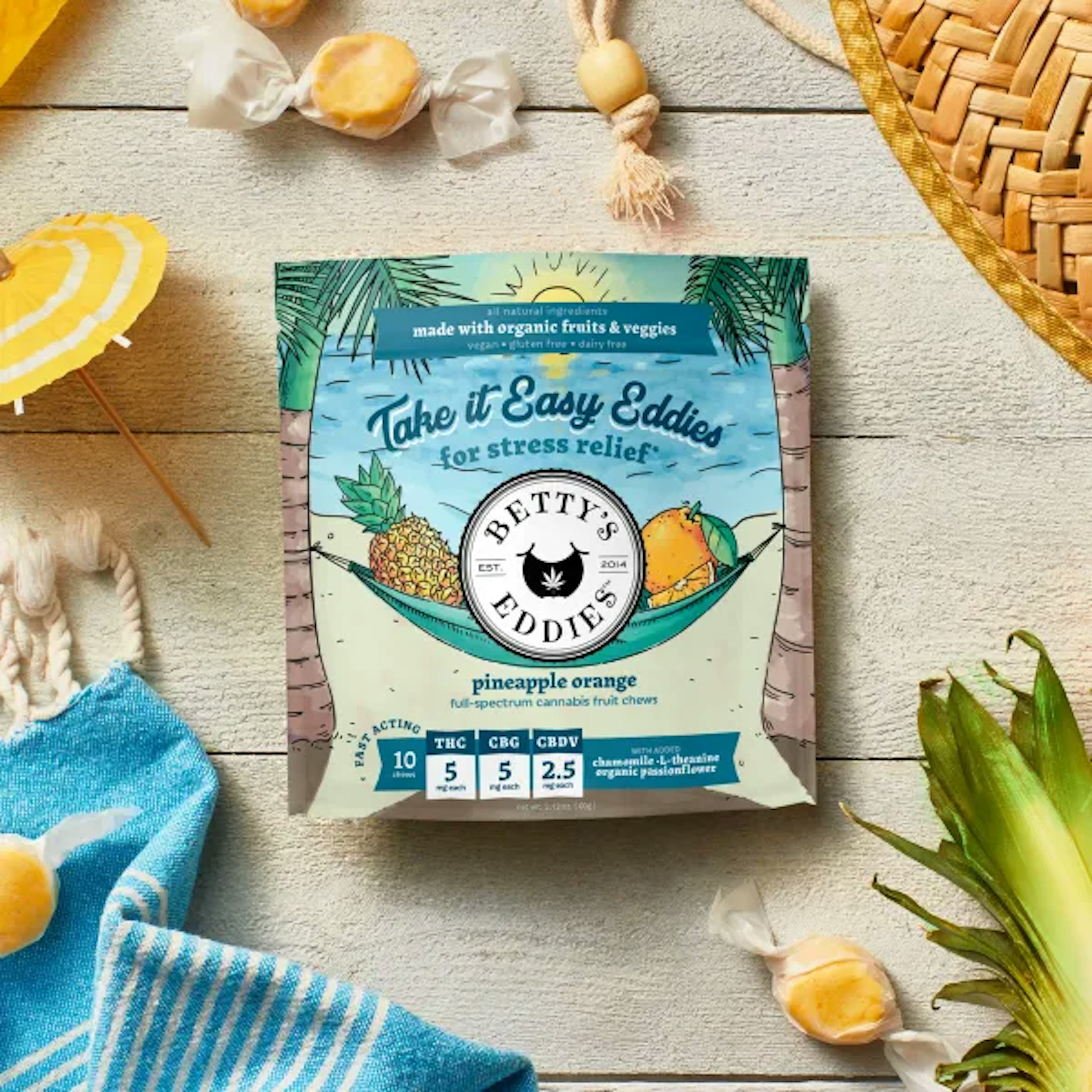 Pineapple Orange | Betty's Eddies | 50mg 10pk Fruit Chews