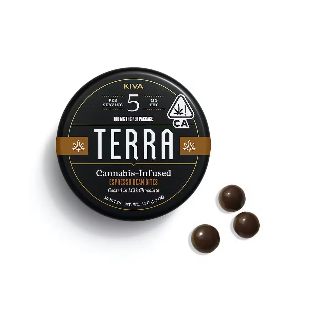 Terra Espresso Bean | Kiva | 100mg 20pk Bites