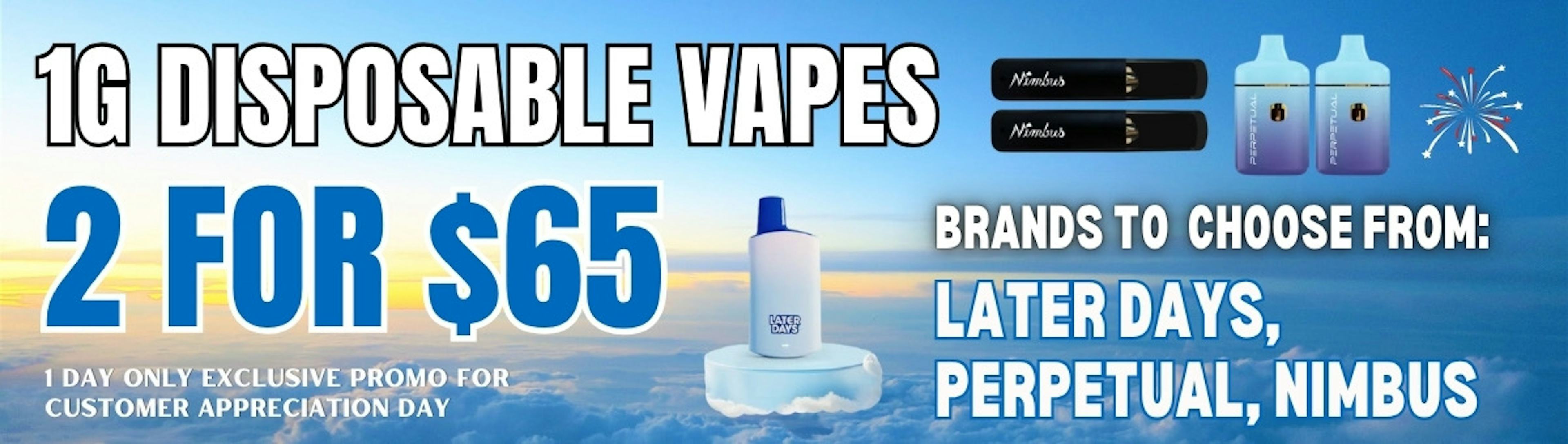 2/$65 dispo