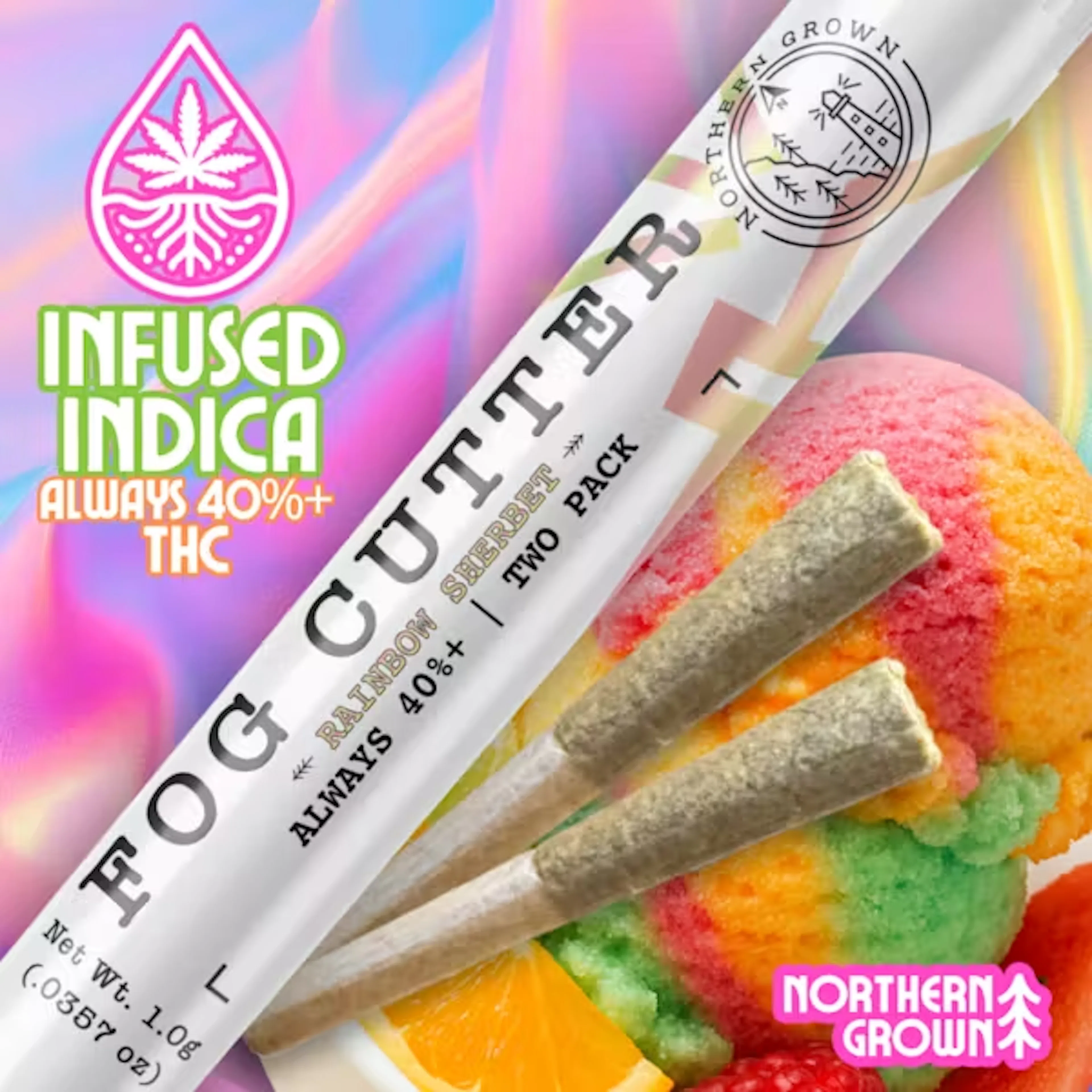 Rainbow Sherbet (I) | Fog Cutter | 0.5g 2pk Infused Pre-Rolls
