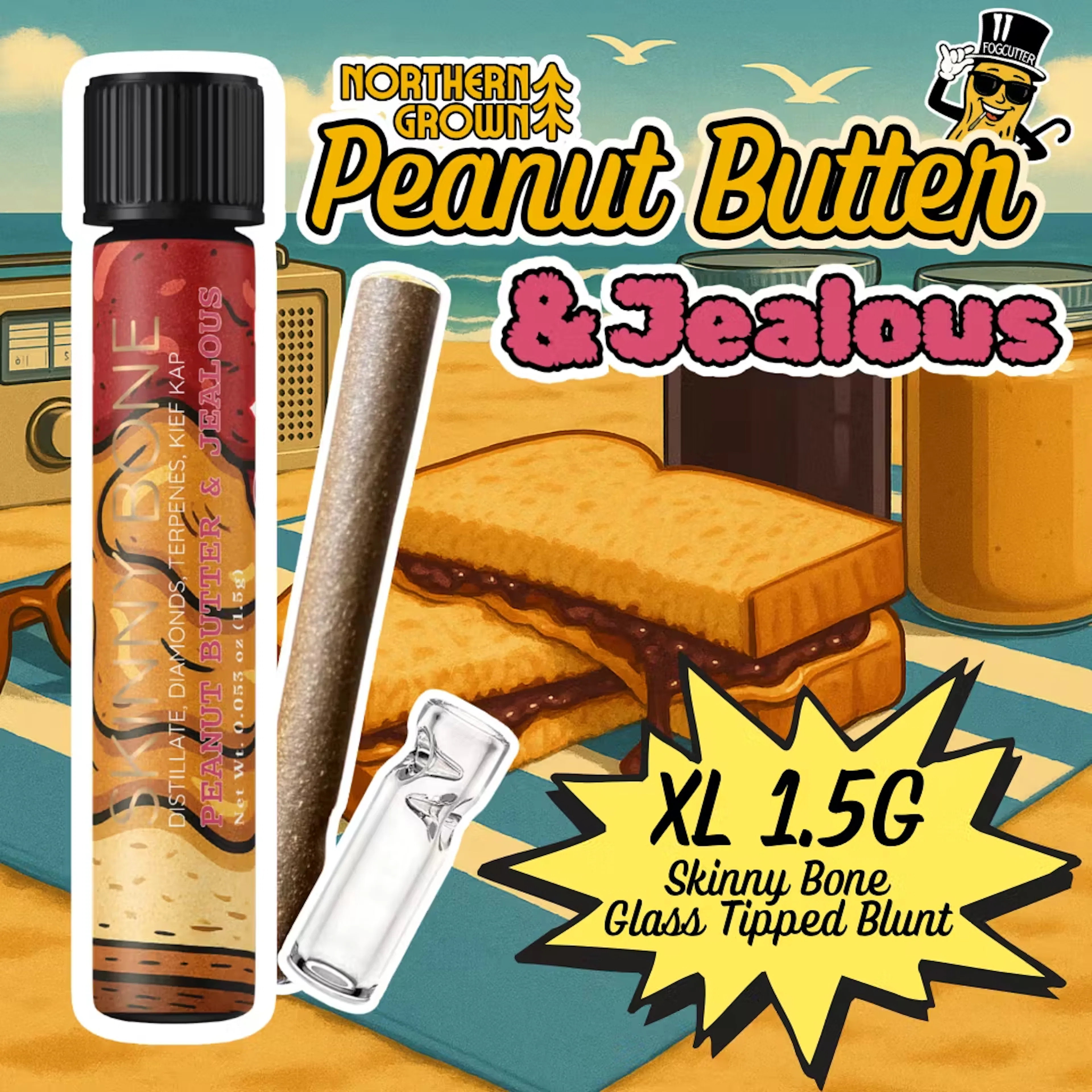 Peanut Butter and Jealous (H) | Skinny Bone | 1.5g Infused Blunt
