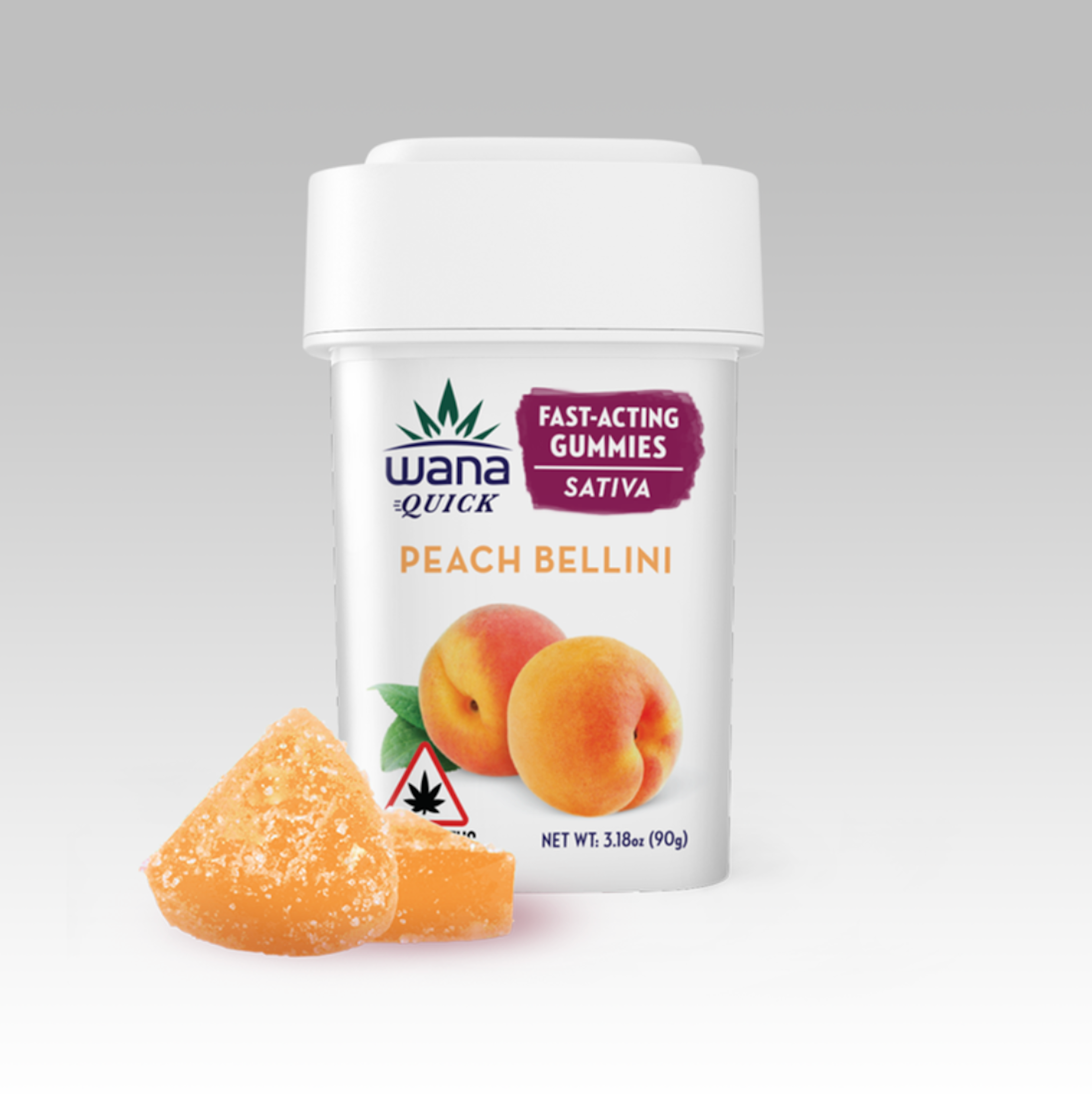 Peach Bellini Fast Acting (S) | Wana | 100mg Gummies - 100mg