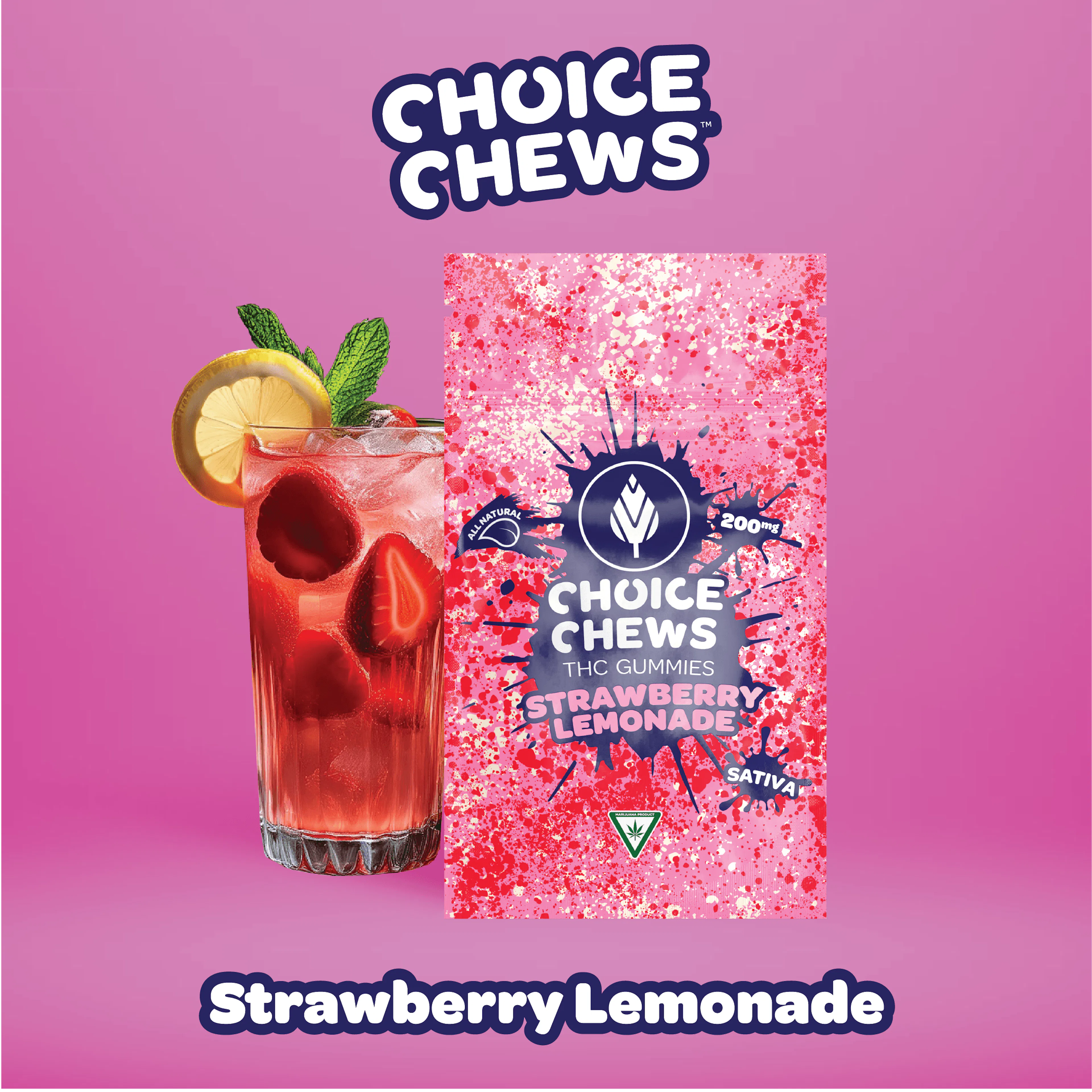 Strawberry Lemonade (S) | Choice Chews | 100mg 20pk Gummies