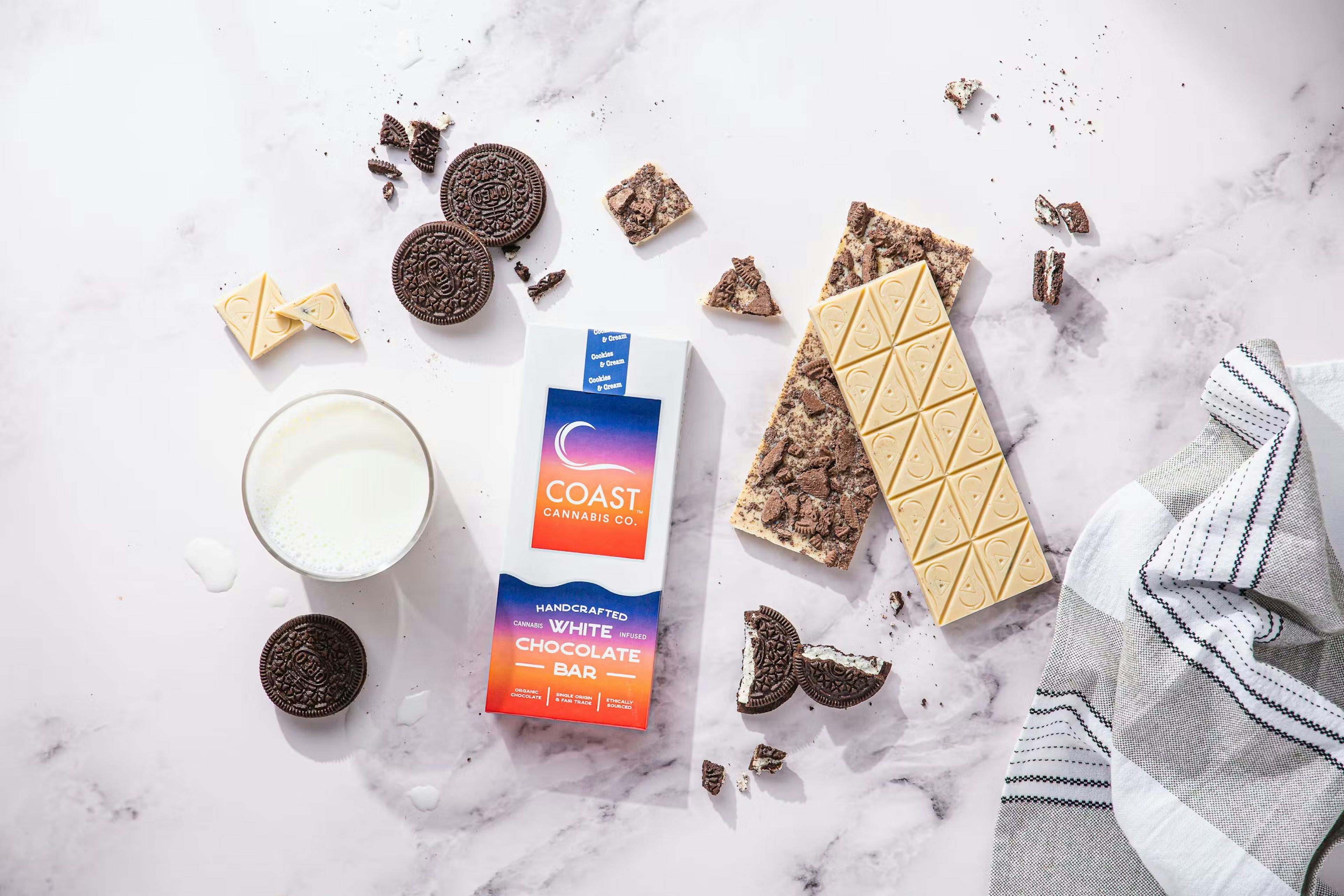 Cookies & Cream White Chocolate | Coast | 100mg Bar - 110mg