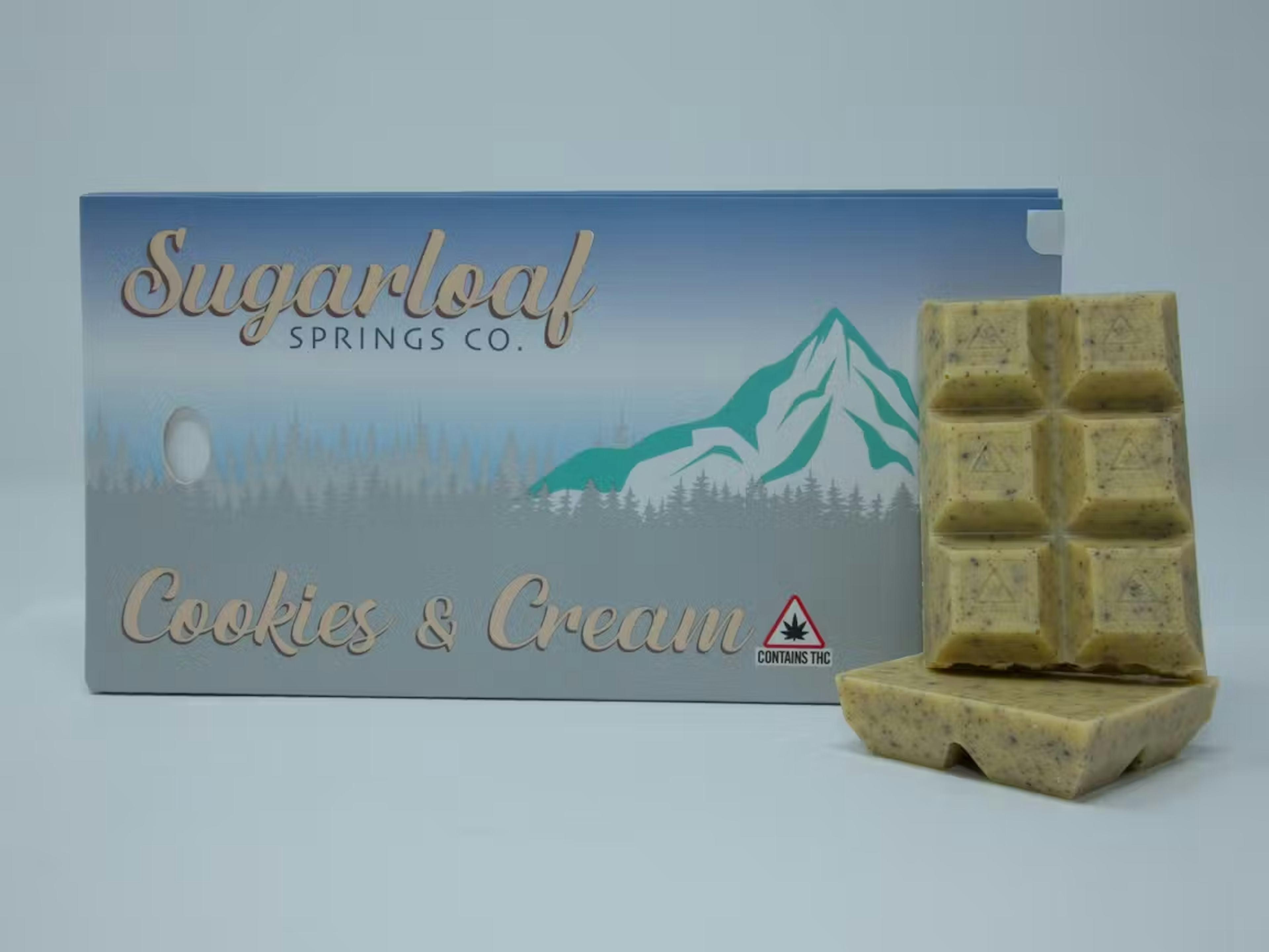 Cookies and Cream Chocolate Bar | Sugarloaf Springs Co. | 100mg 20pk