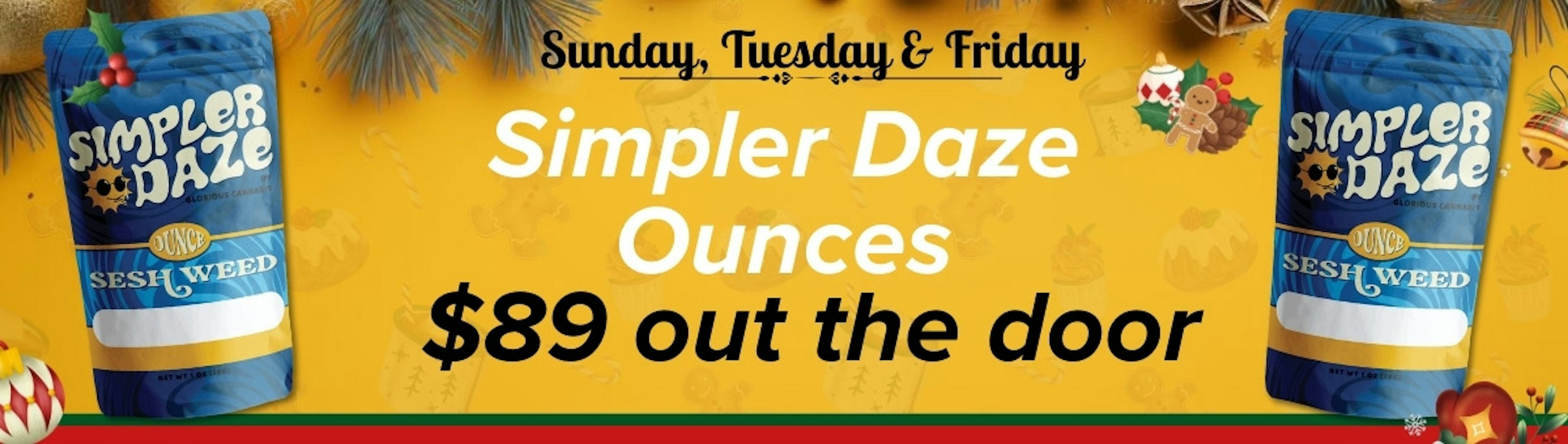 Sun, Tues & Friday Simpler Daze OZ $89