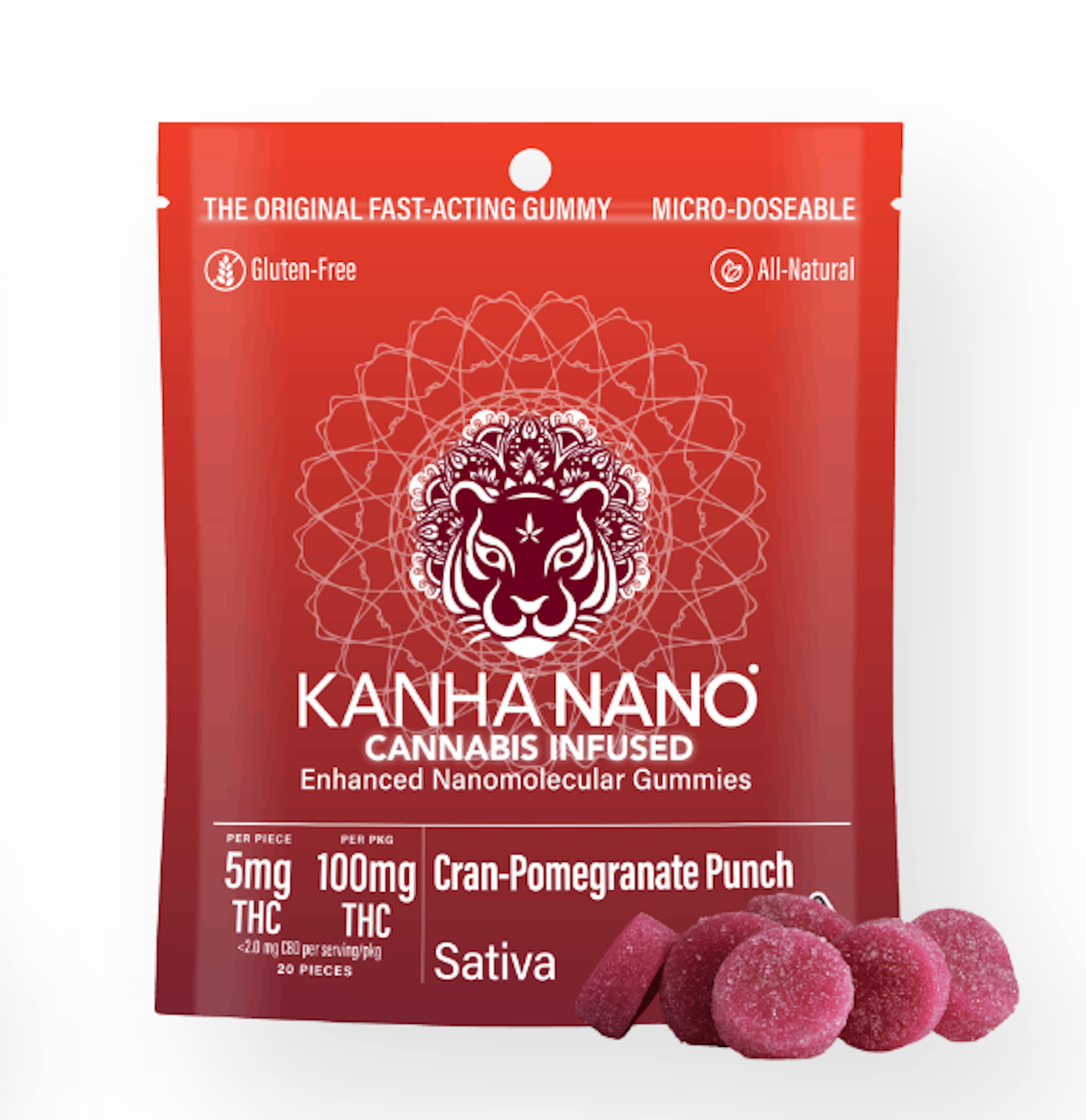 Cranberry Pomegranate Nano (S) | Kanha | 10mg 10pk Gummies  - 96.84mg