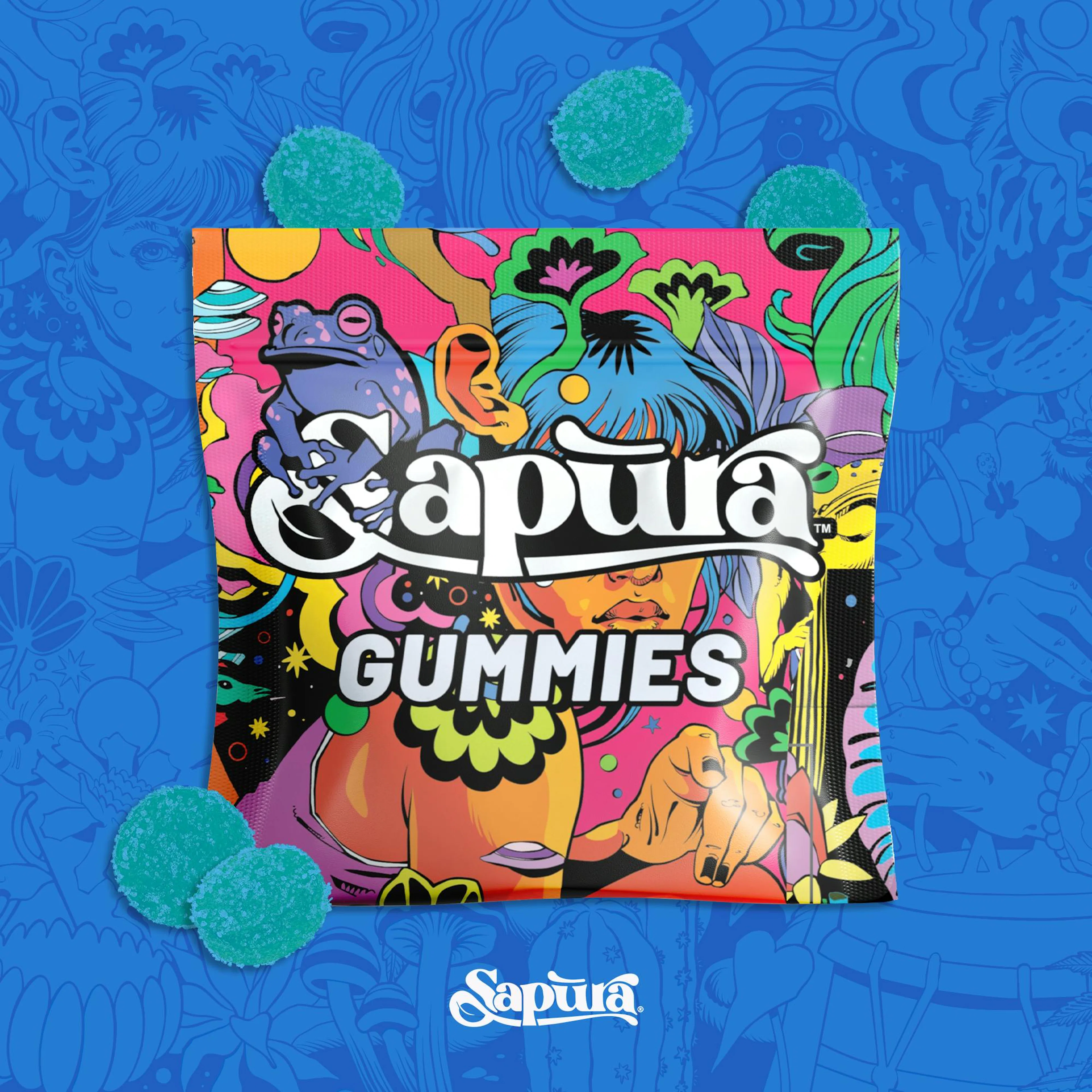 Blazing Blue Raspberry (H) | Sapura | 100mg 20pk Gummies