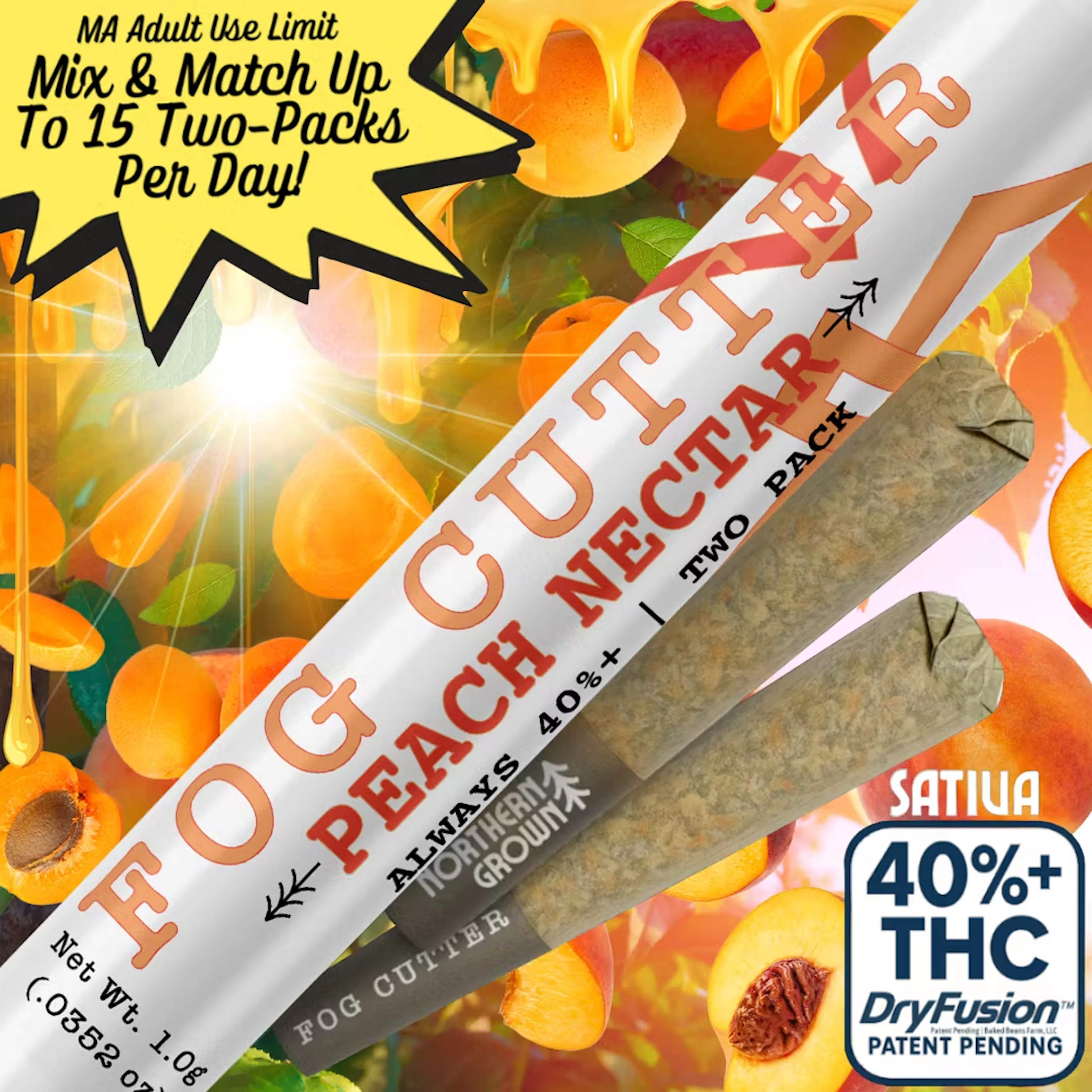 Peach Nectar (S) | Fog Cutter | 0.5g 2pk Infused Pre-Rolls