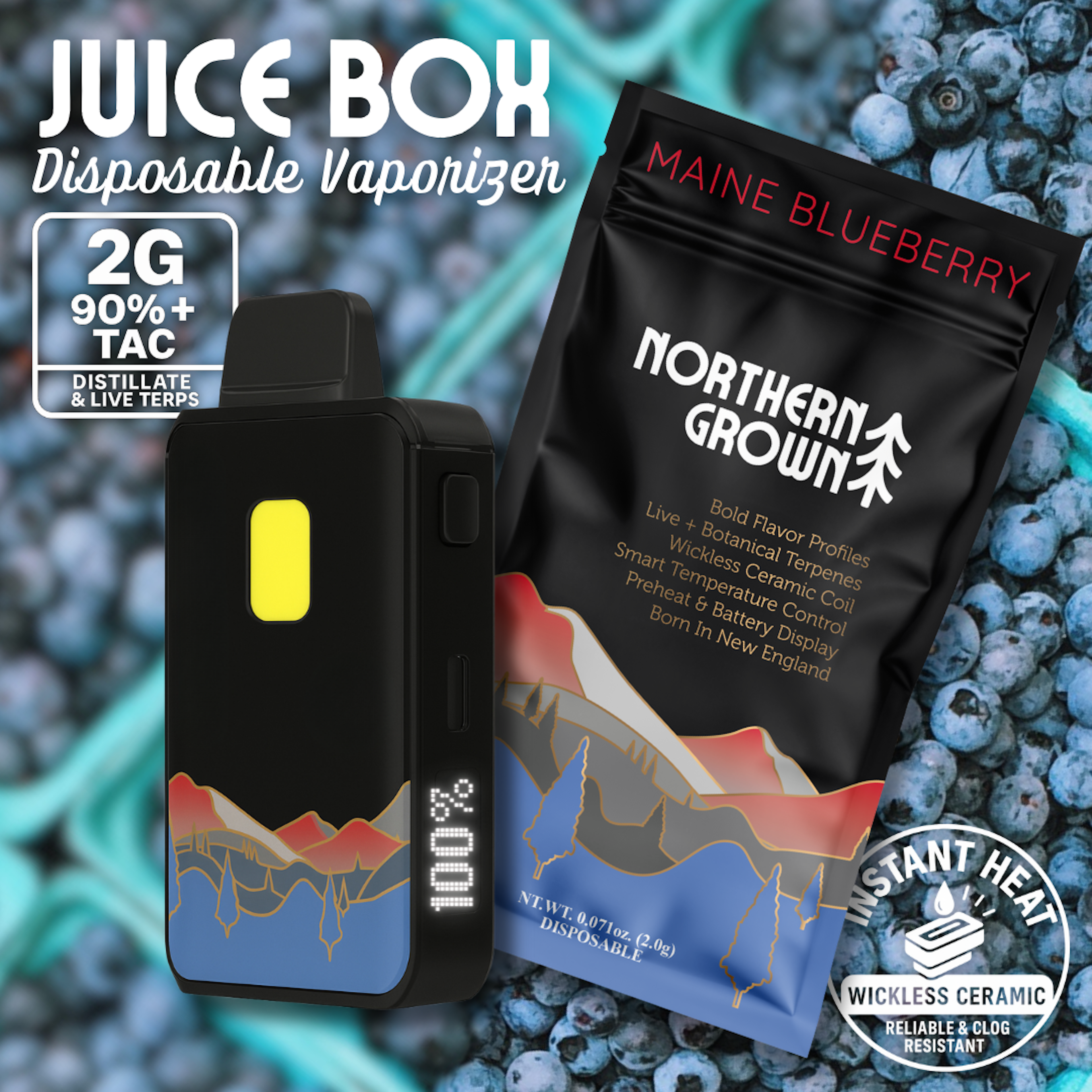 Maine Blueberry (H) | Juice Box | 2g Disposable Cartridge