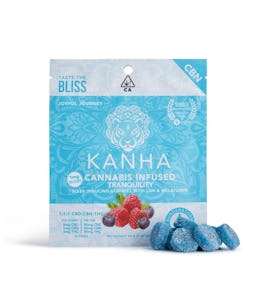  Tranquility Blue Raspberry 1:1:1 | Kanha | 50mg CBN / 50mg CBD / 50mg THC 10pk Gummies
