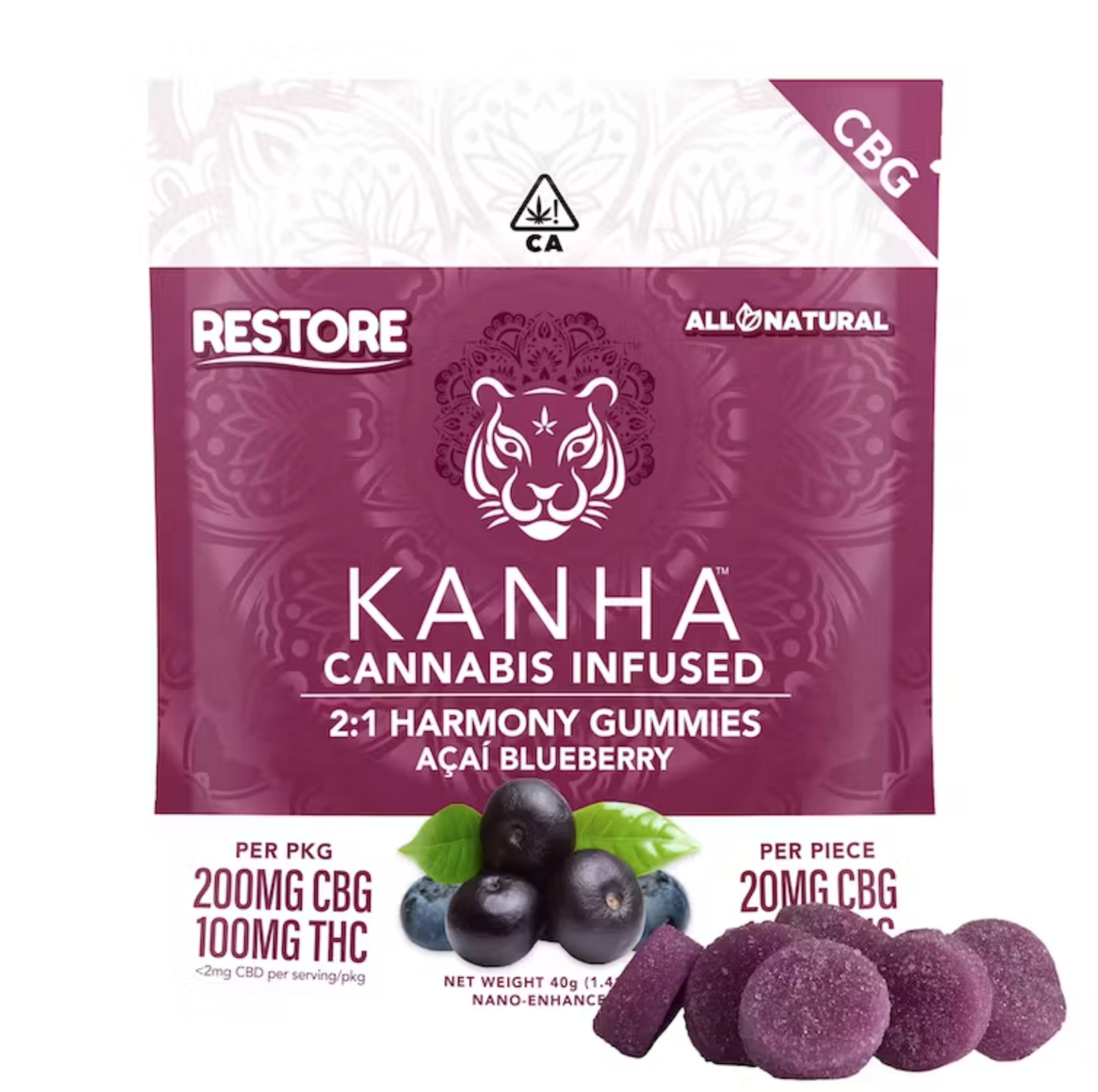 Acai Blueberry 2:1 | Kanha | 10mg 10pk Gummies - 100mg