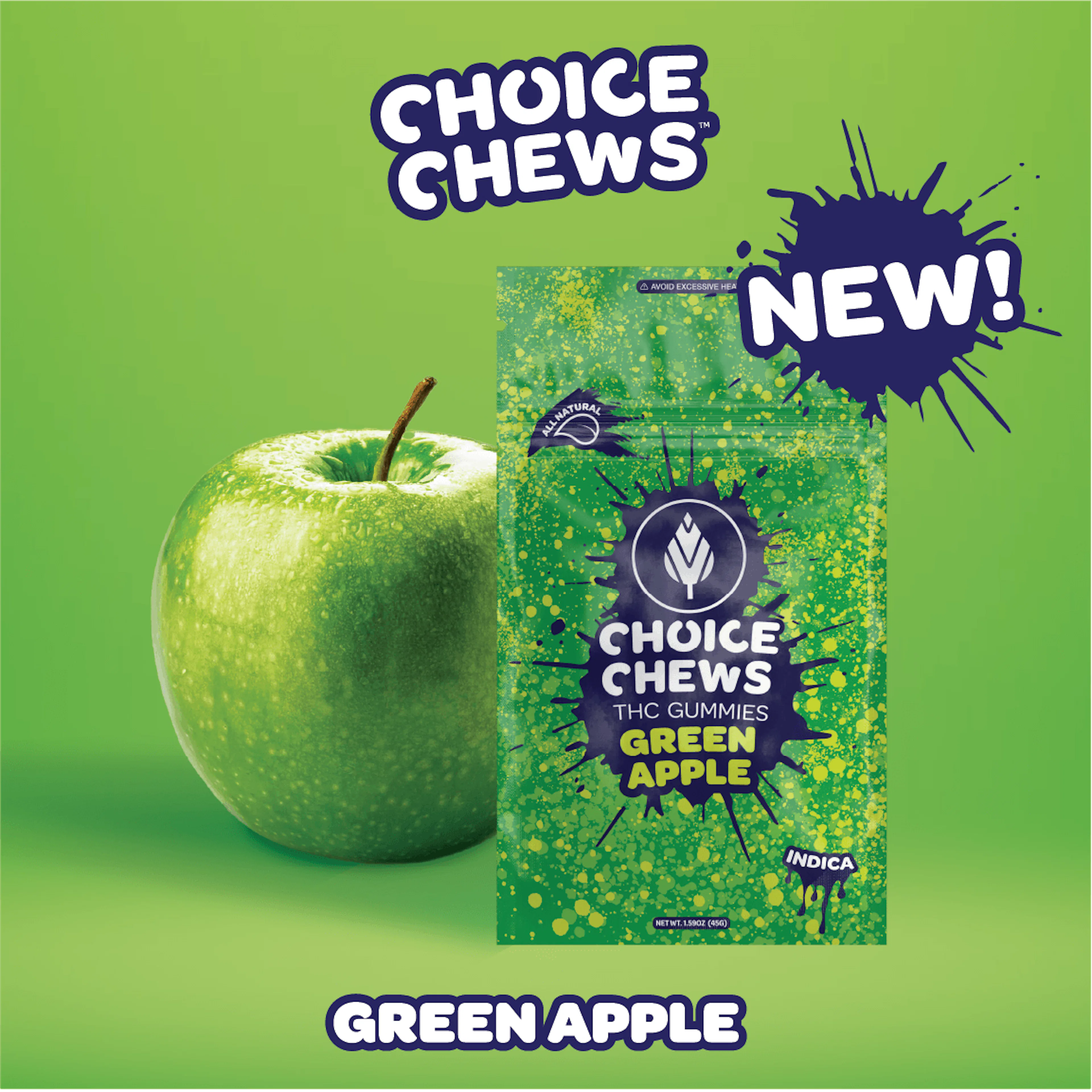 Green Apple (I) | Choice Chews | 100mg 20pk Gummies