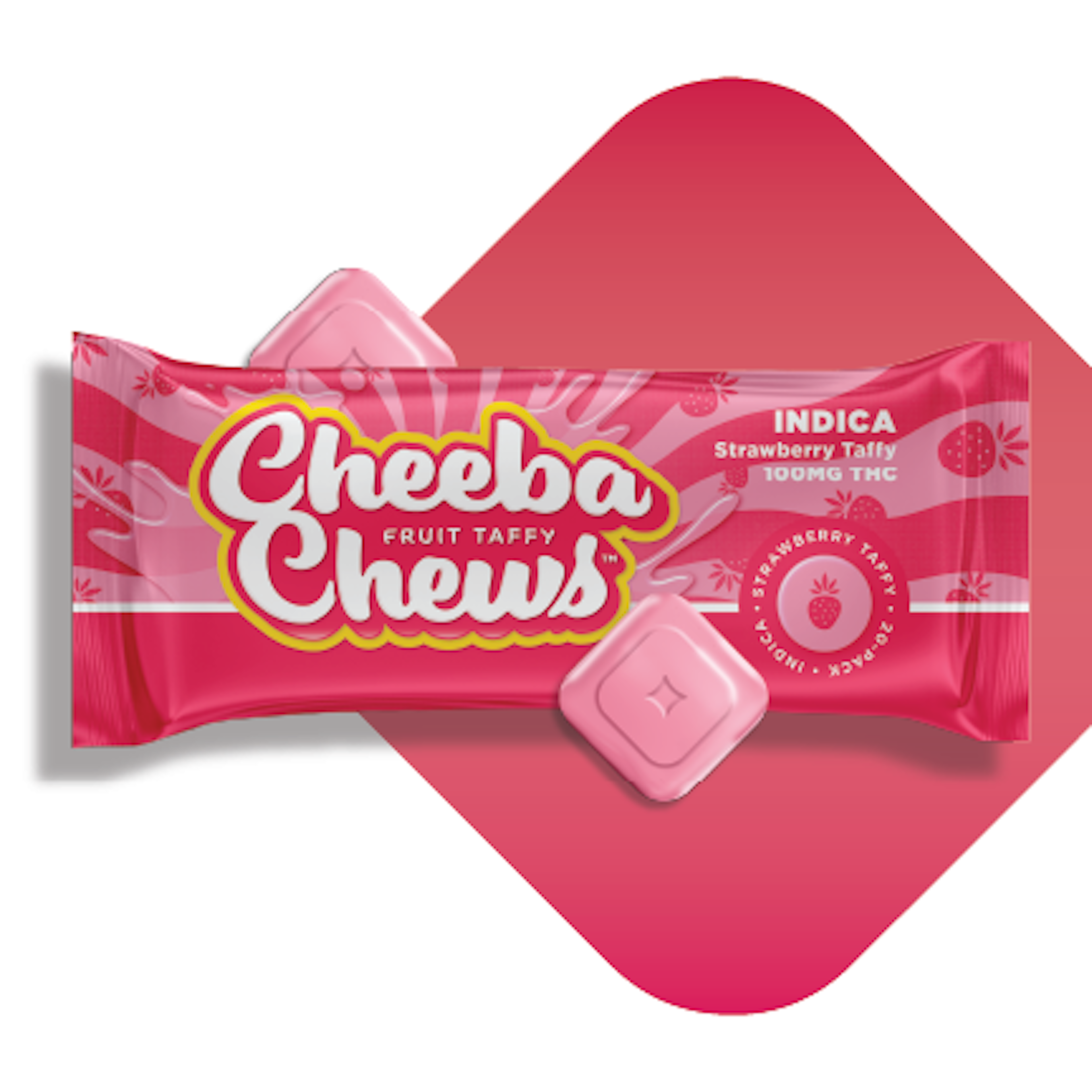 Strawberry Taffy (I) | Cheeba Chews | 100mg Taffy | 20PK