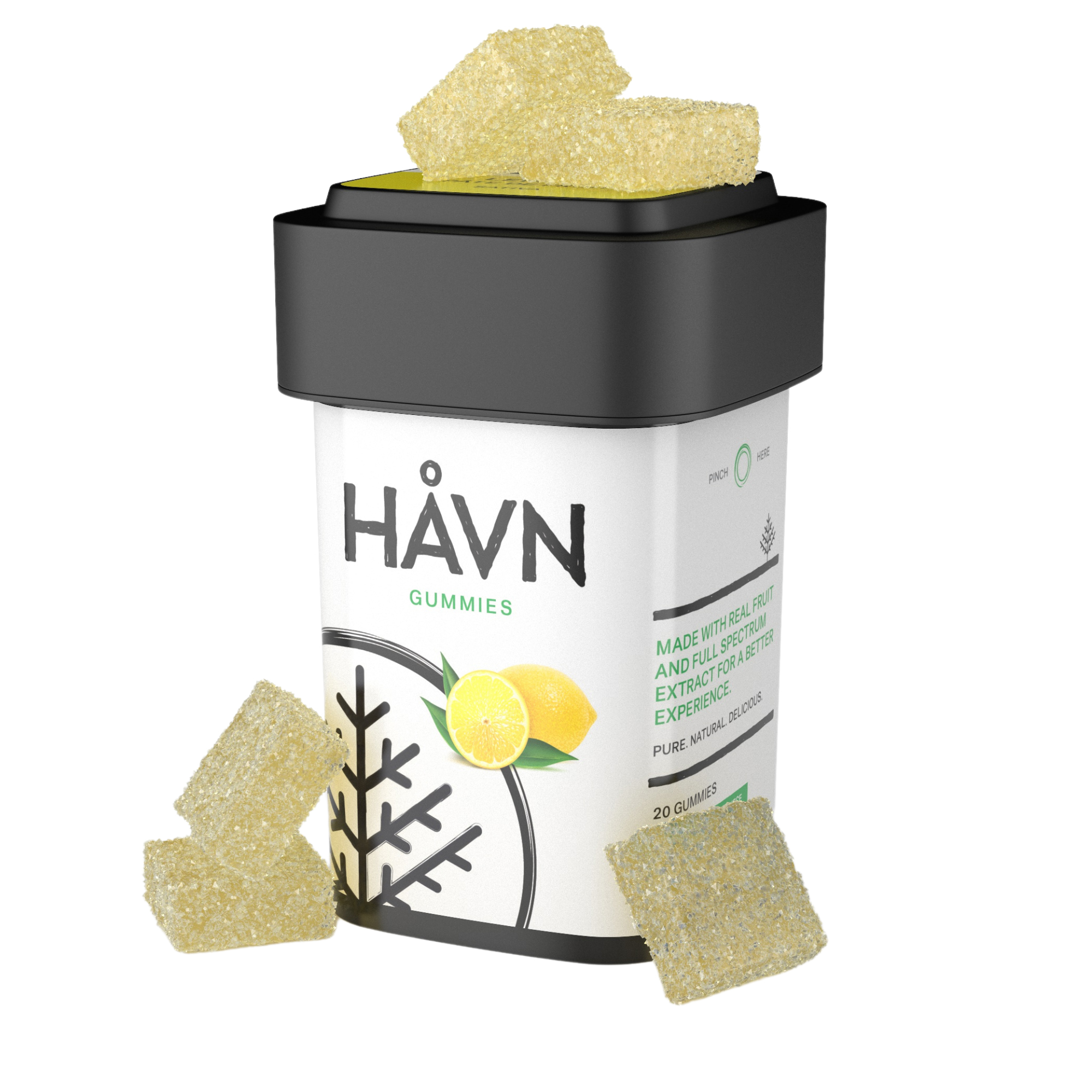 Lemon 1:1 THC:CBG | HAVN | 100mg 20pk Gummies