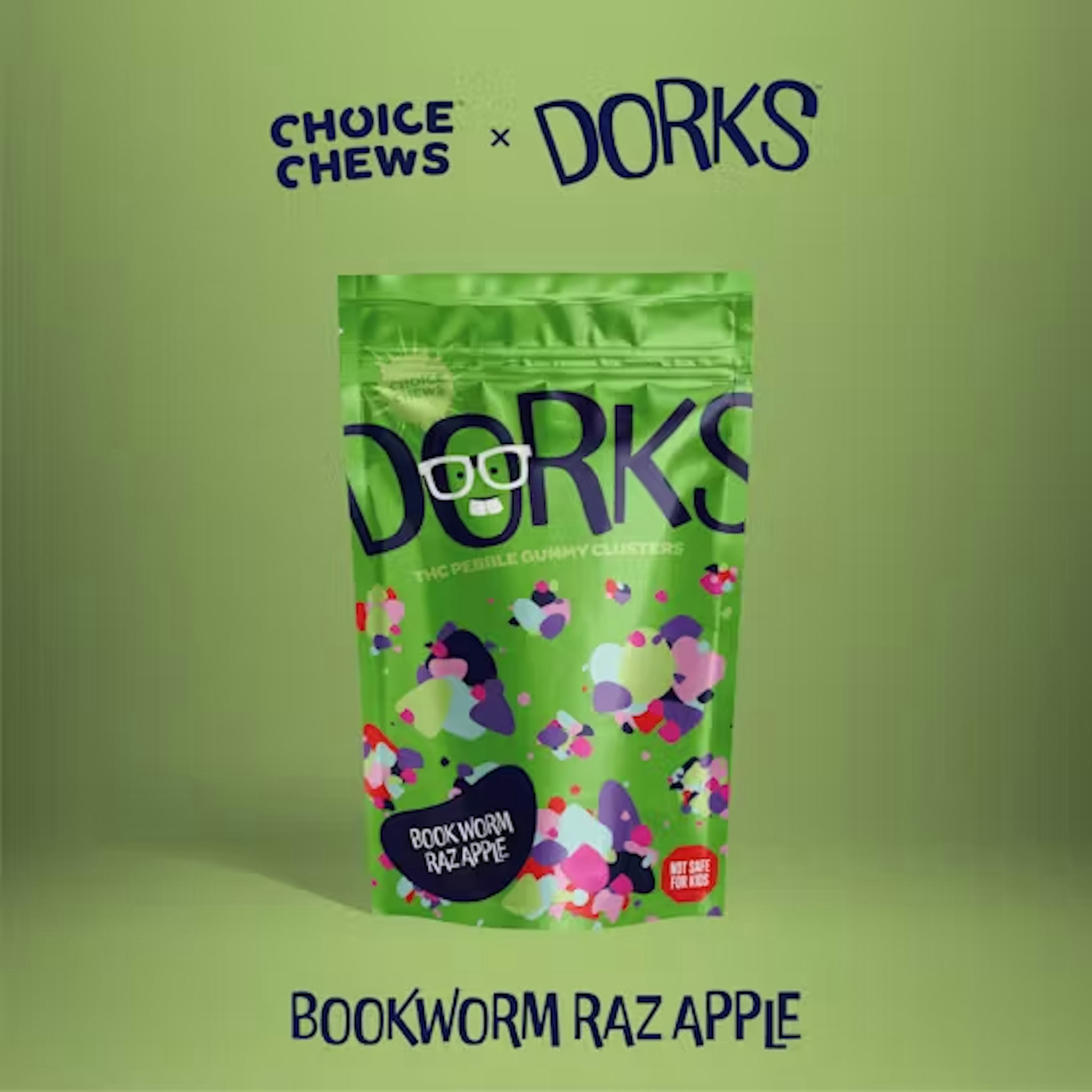 Book Worm Raz Apple (H) | Dorks Choice Chews | 100mg 20pk Gummies