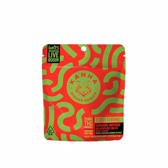 Cherry Limeade Belts (S) | Kanha | 100mg 20pk Rosin Infused Gummies