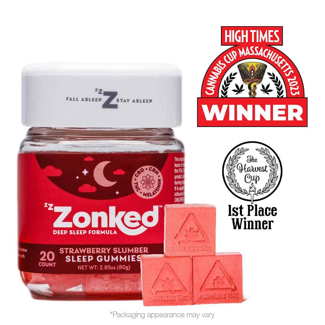 Strawberry Slumber THC + CBN + CBD | Zzzonked | 100mg 20pk Gummies