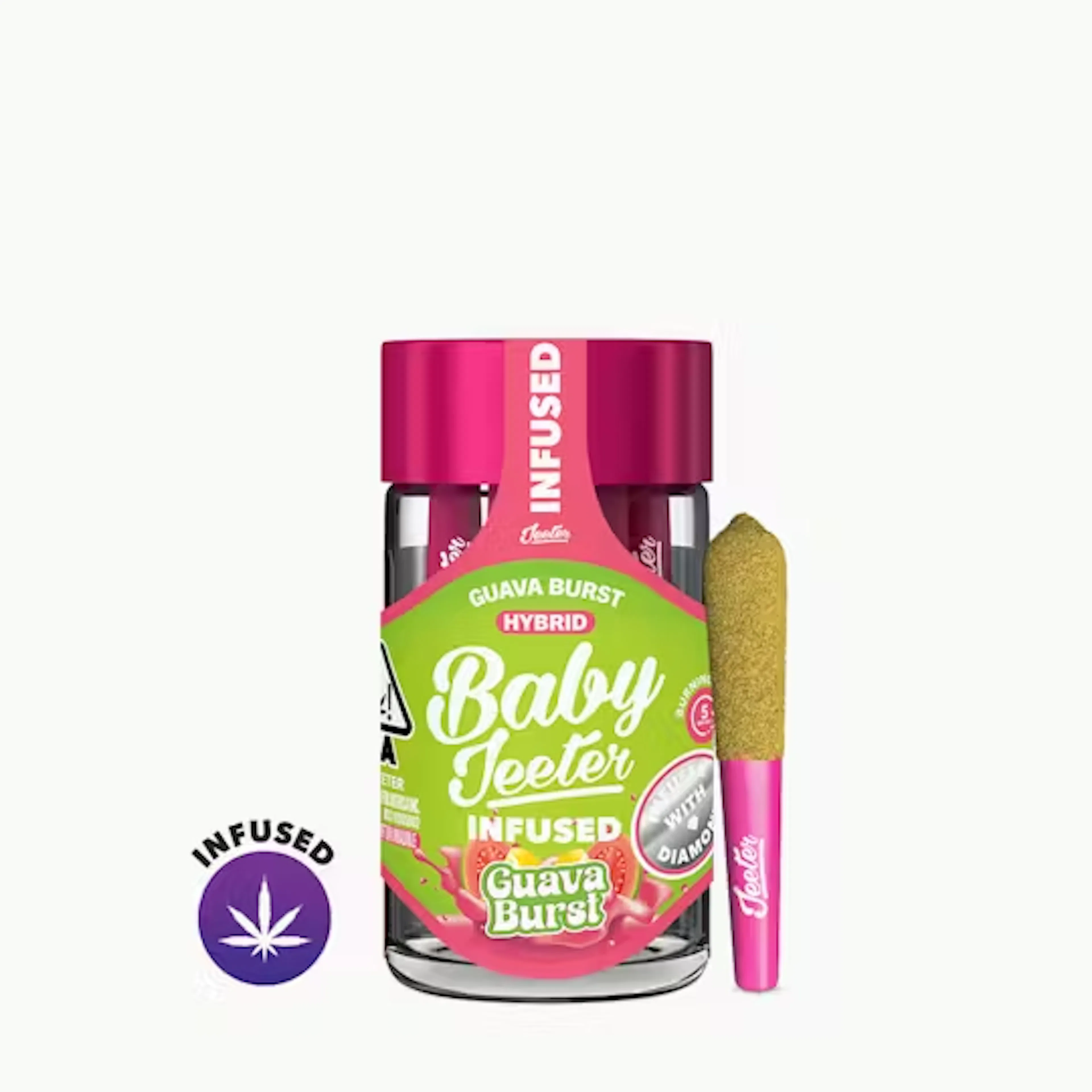 Guava Burst (H) | Baby Jeeter | 2.5g 5pk Infused Pre-Rolls