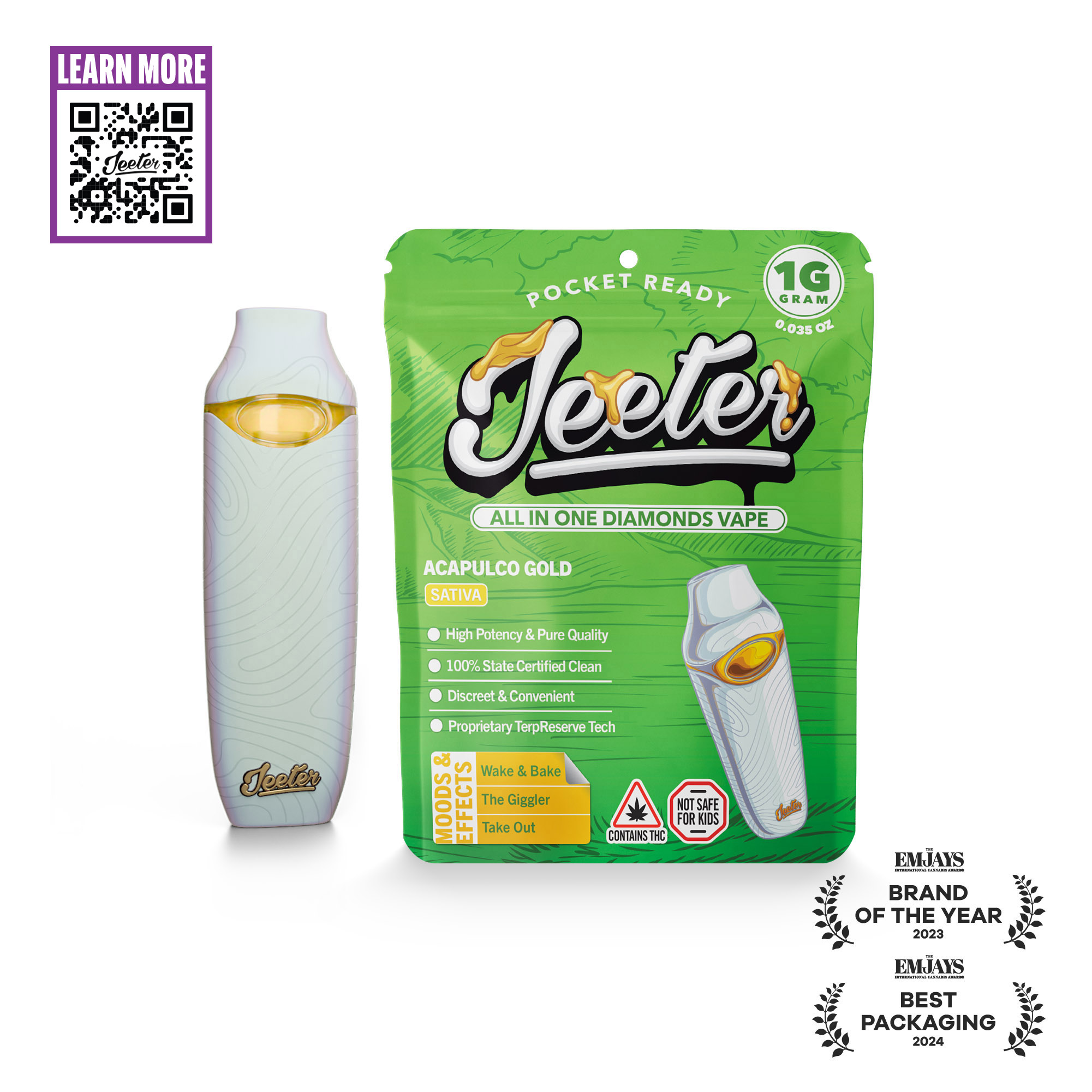 Acapulco Gold (S) | Jeeter | 1g Disposable Liquid Diamond Cartridge