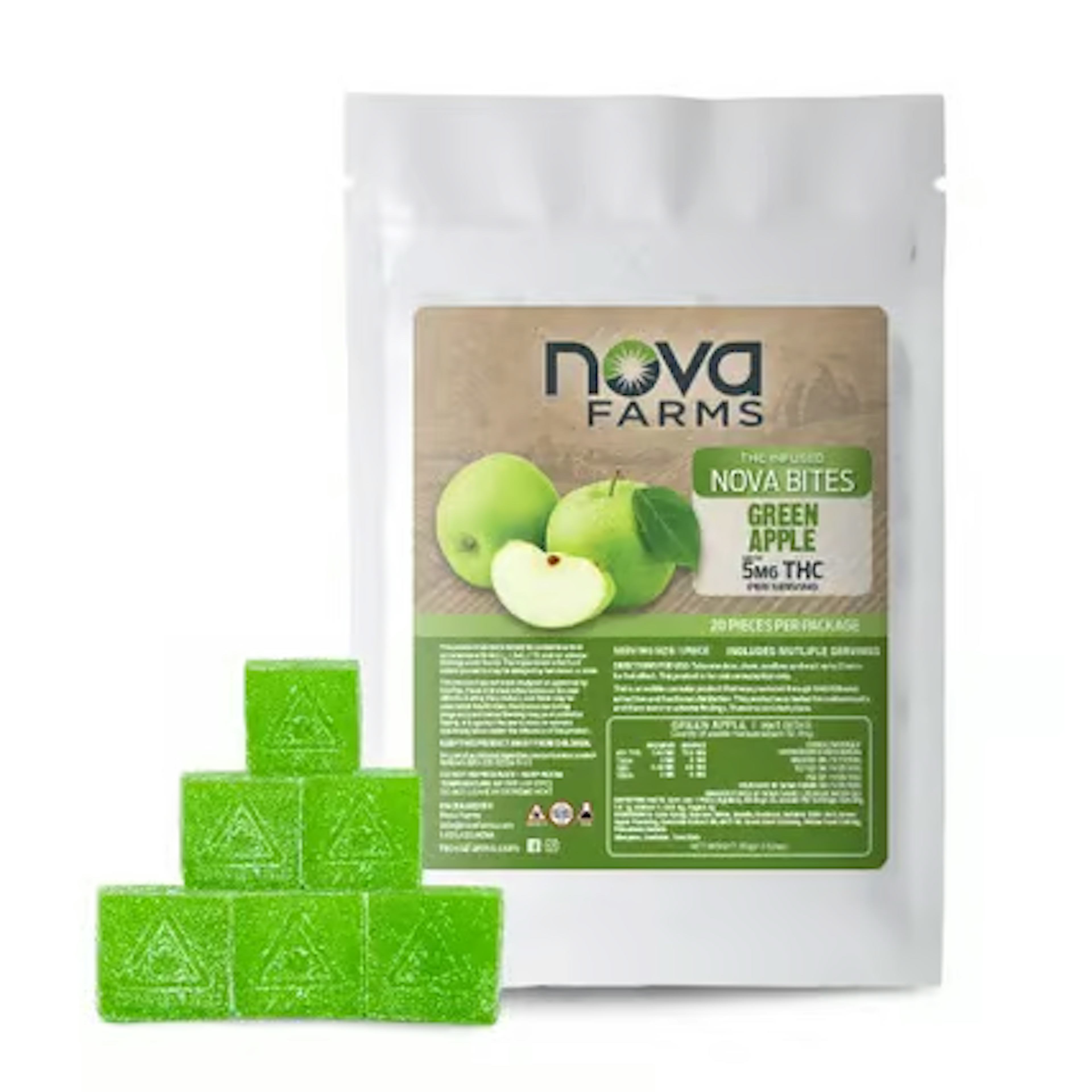 Green Apple (H) | Nova Bites | Gummies | 100 MG | 20PK