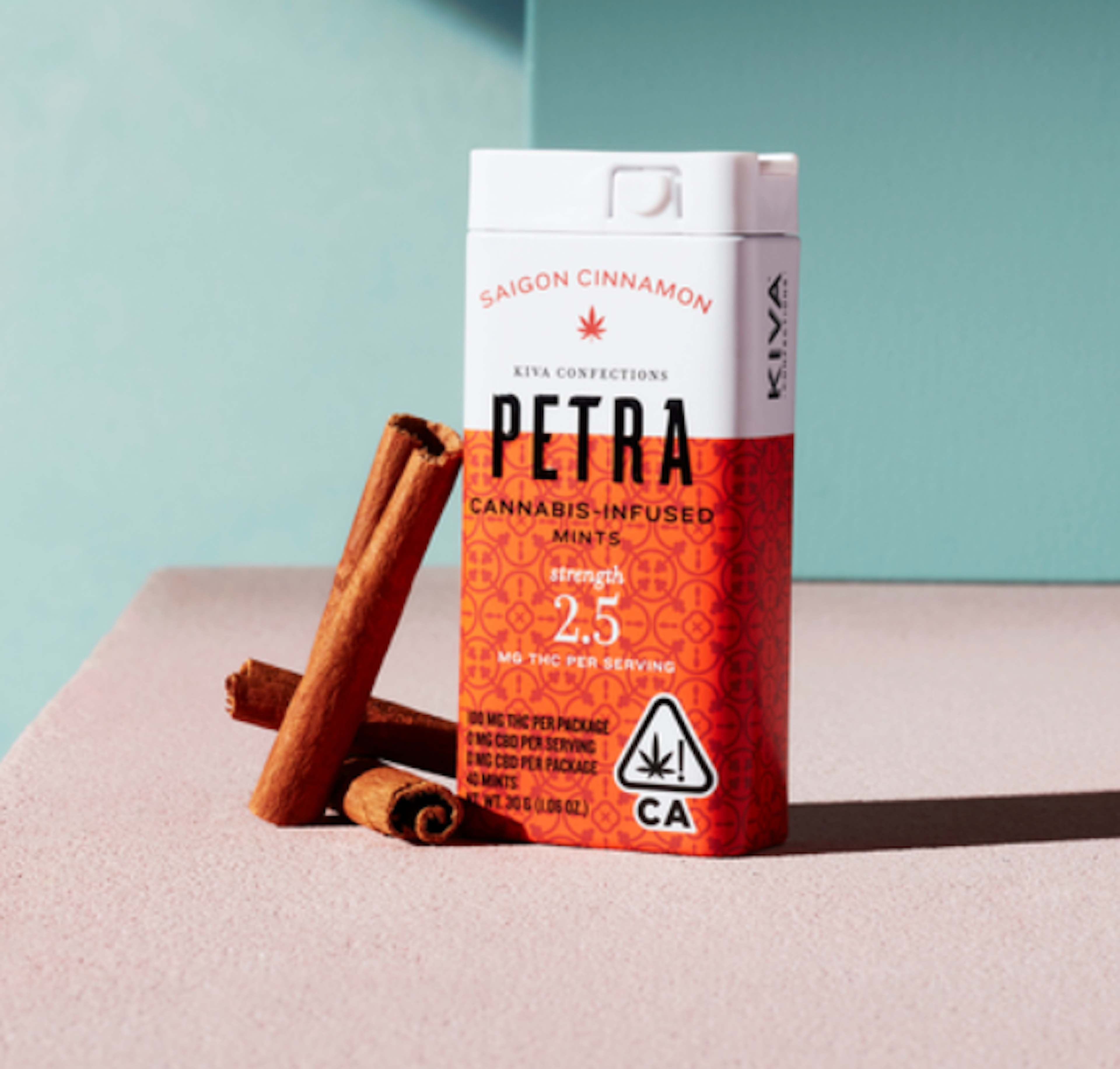 Petra Saigon Cinnamon Infused Mints | KIVA | 2.5mg 40pk Mints - 106.5mg