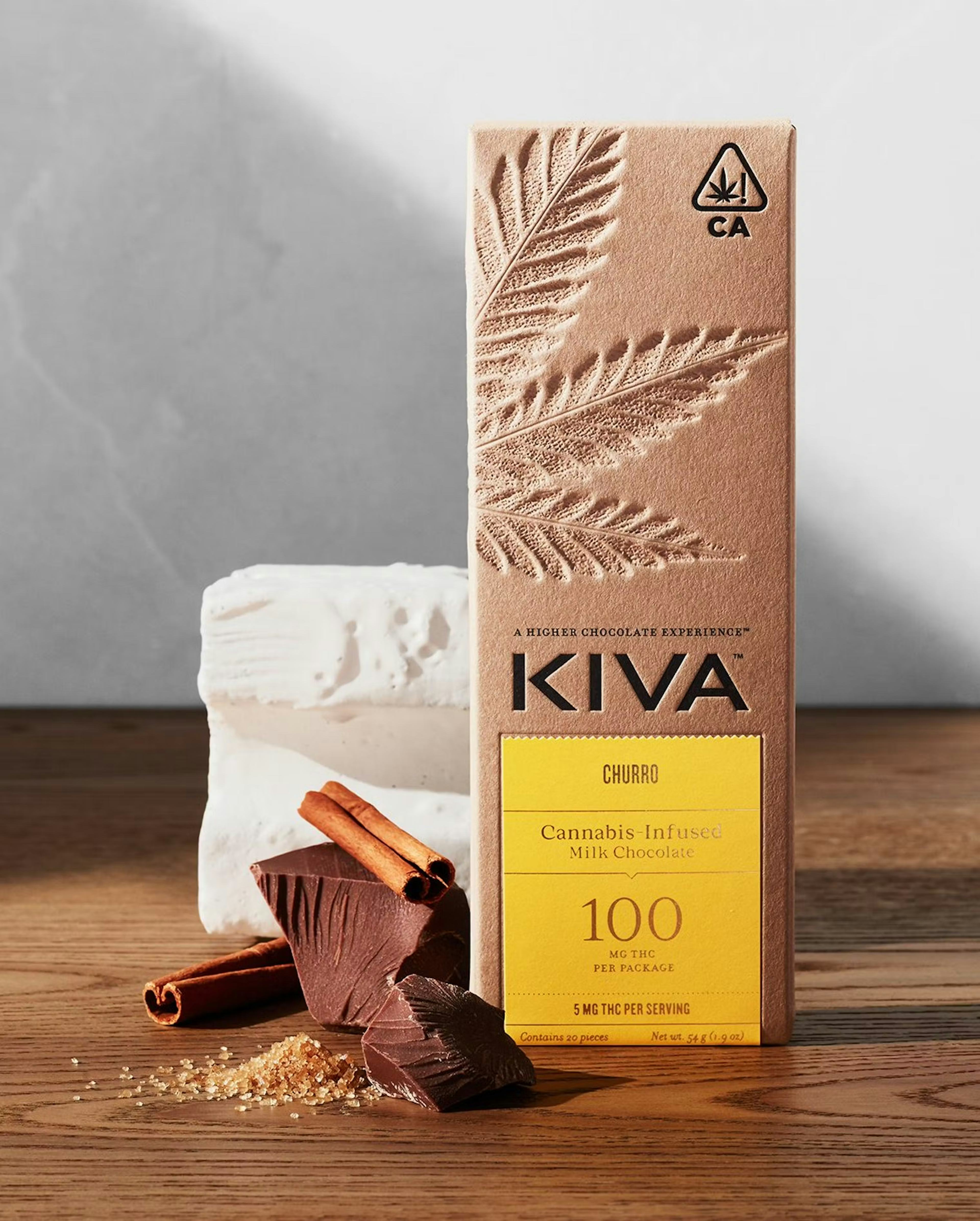 Churro | Kiva | 100mg Chocolate Bar  - 97.30mg